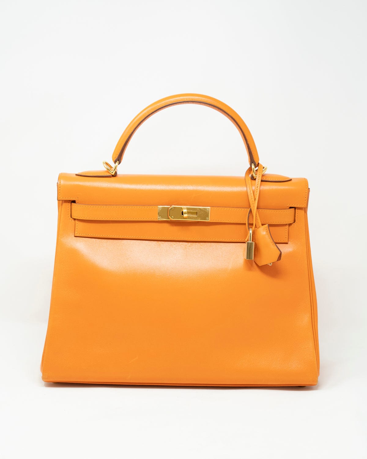 Hermès Hermes Kelly 32 Orange Box Leather GHW ASL2358