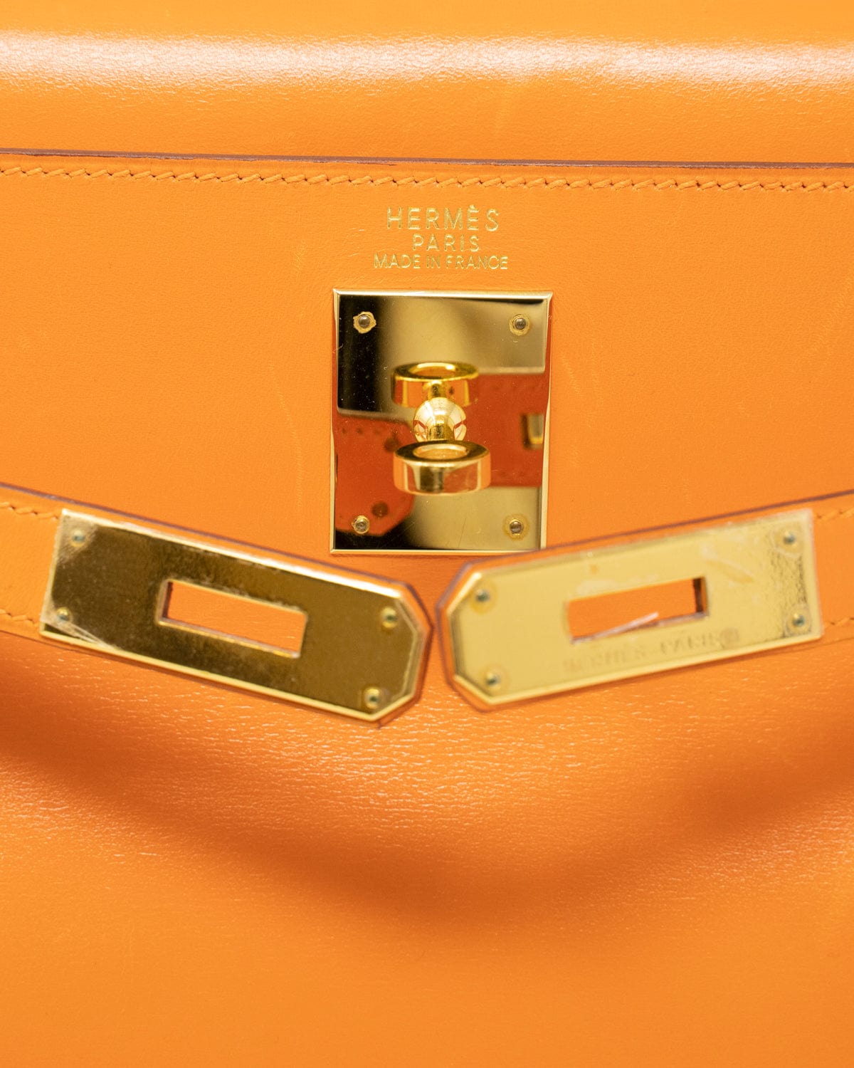 Hermès Hermes Kelly 32 Orange Box Leather GHW ASL2358