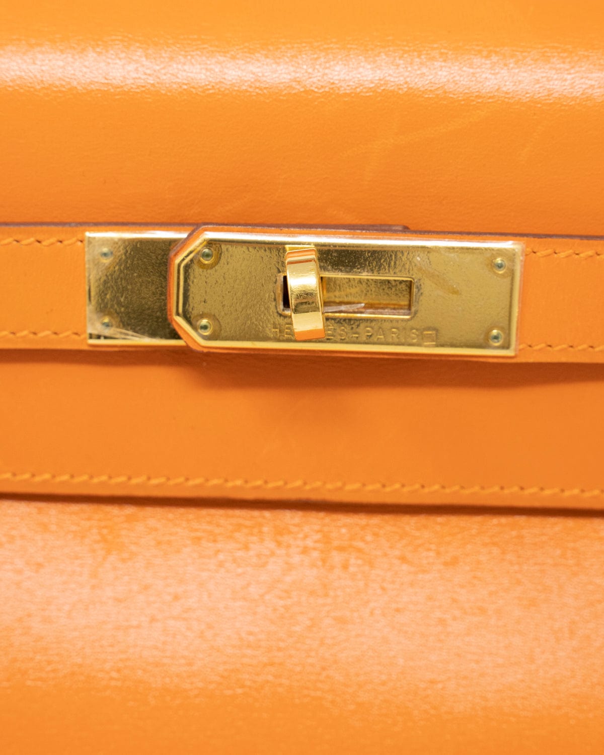 Hermès Hermes Kelly 32 Orange Box Leather GHW ASL2358