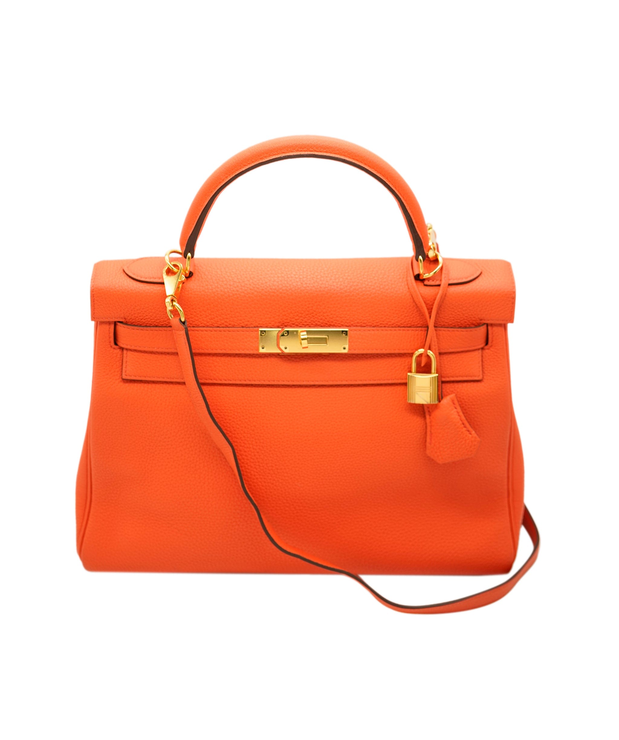 Hermès Hermes Kelly 32 Orange Togo GHW #A SKL1490