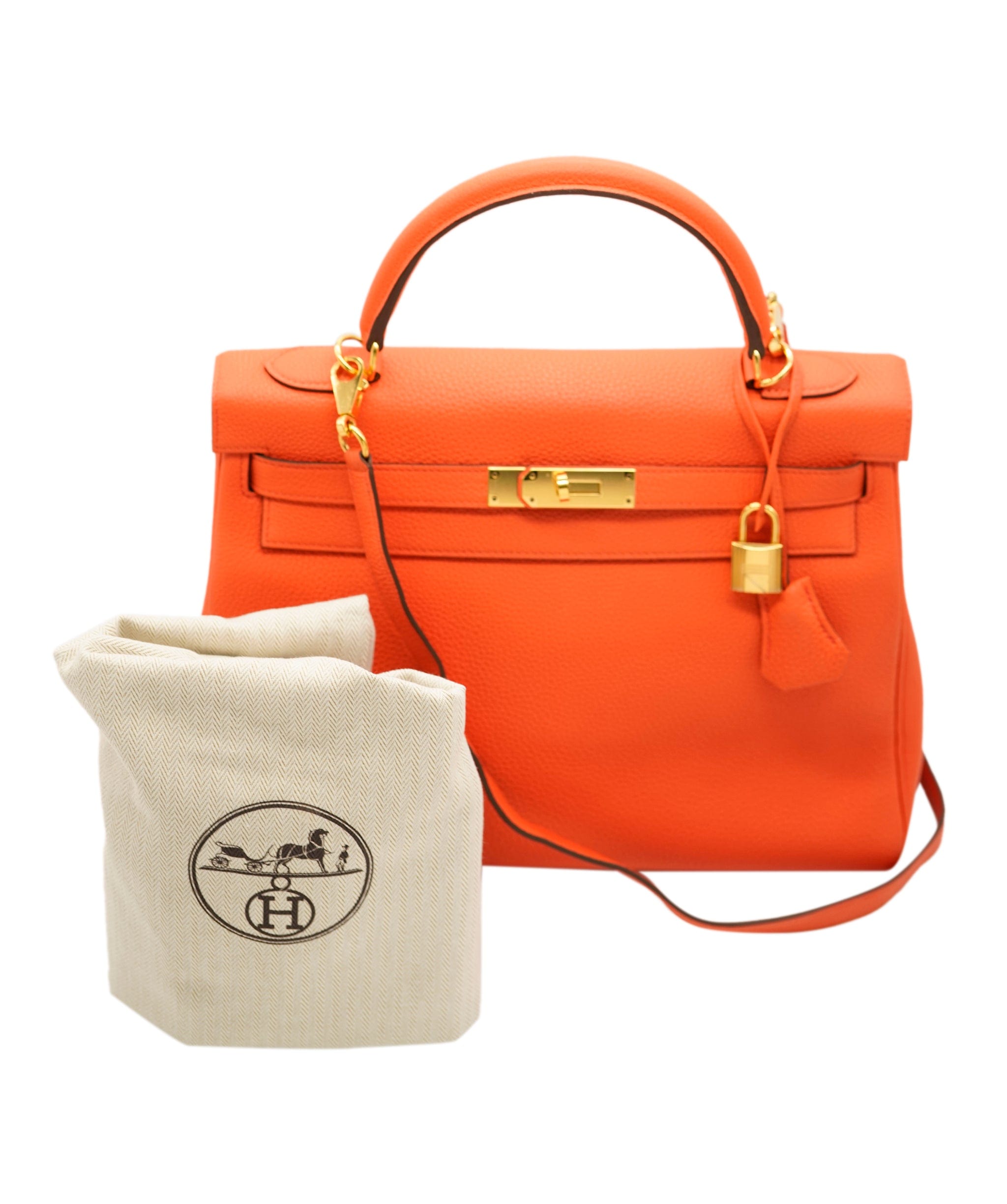 Hermès Hermes Kelly 32 Orange Togo GHW #A SKL1490