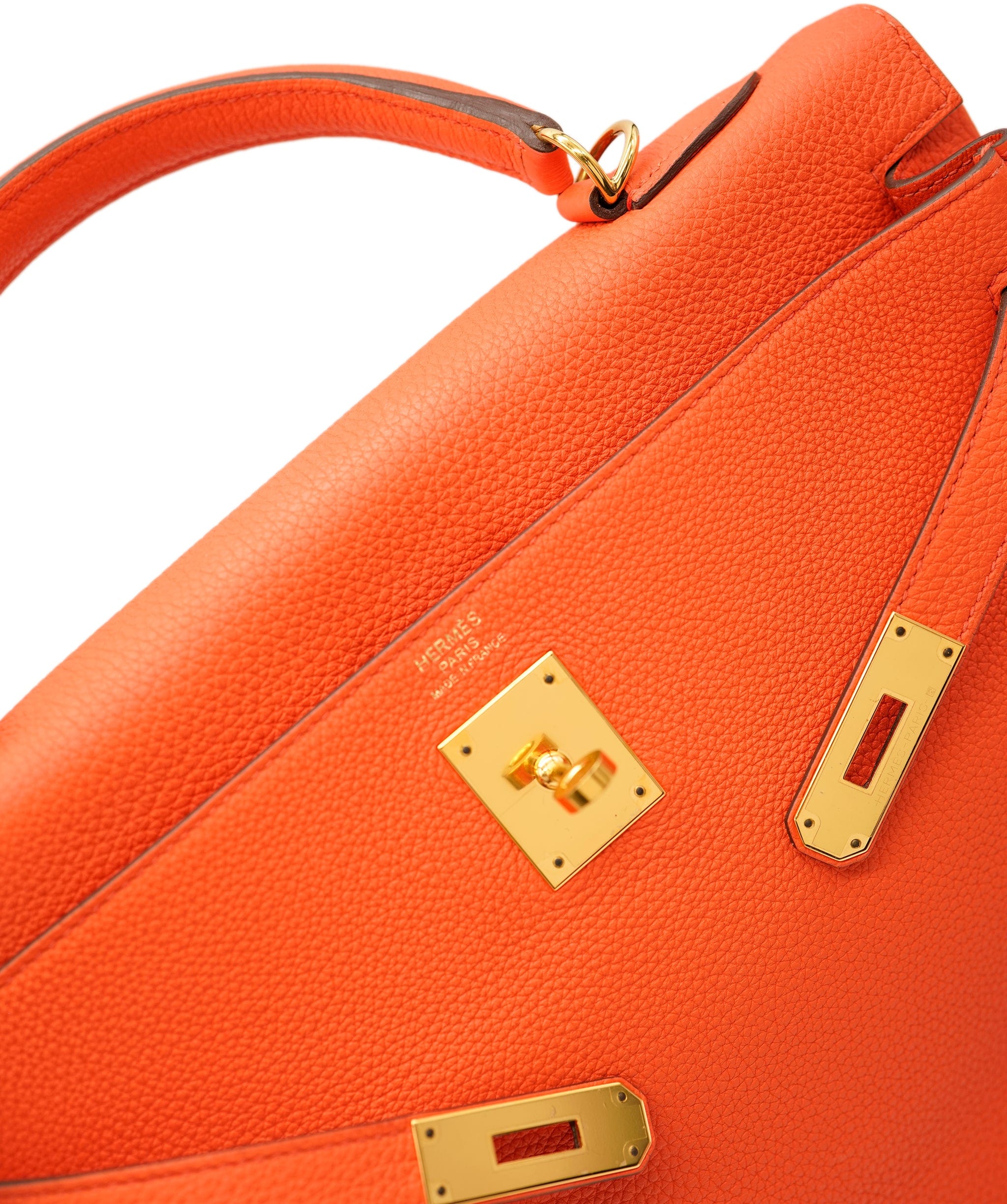 Hermès Hermes Kelly 32 Orange Togo GHW #A SKL1490