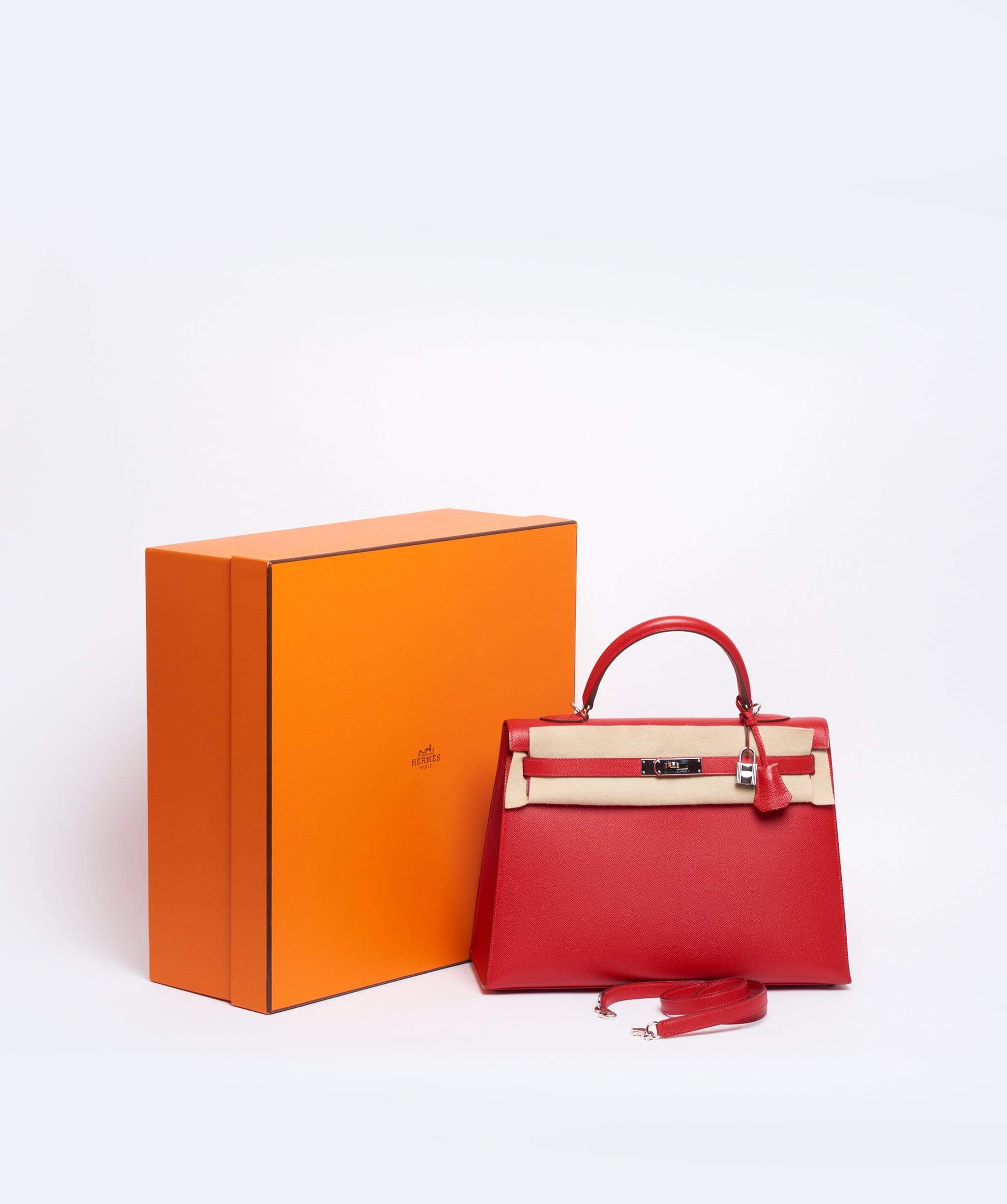 Hermès Hermes Kelly 32 Rouge Casaque Epsom PHW