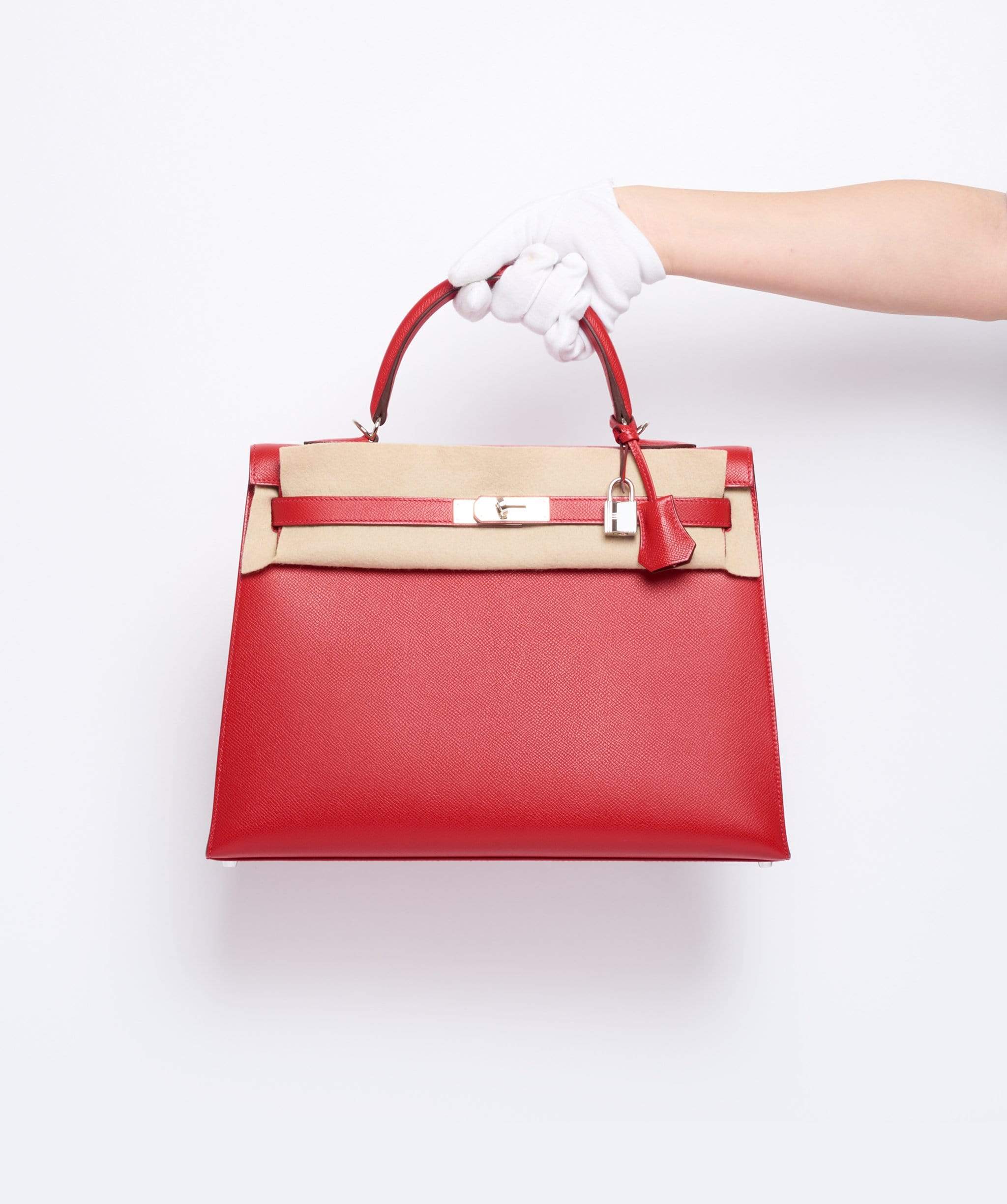 Hermès Hermes Kelly 32 Rouge Casaque Epsom PHW