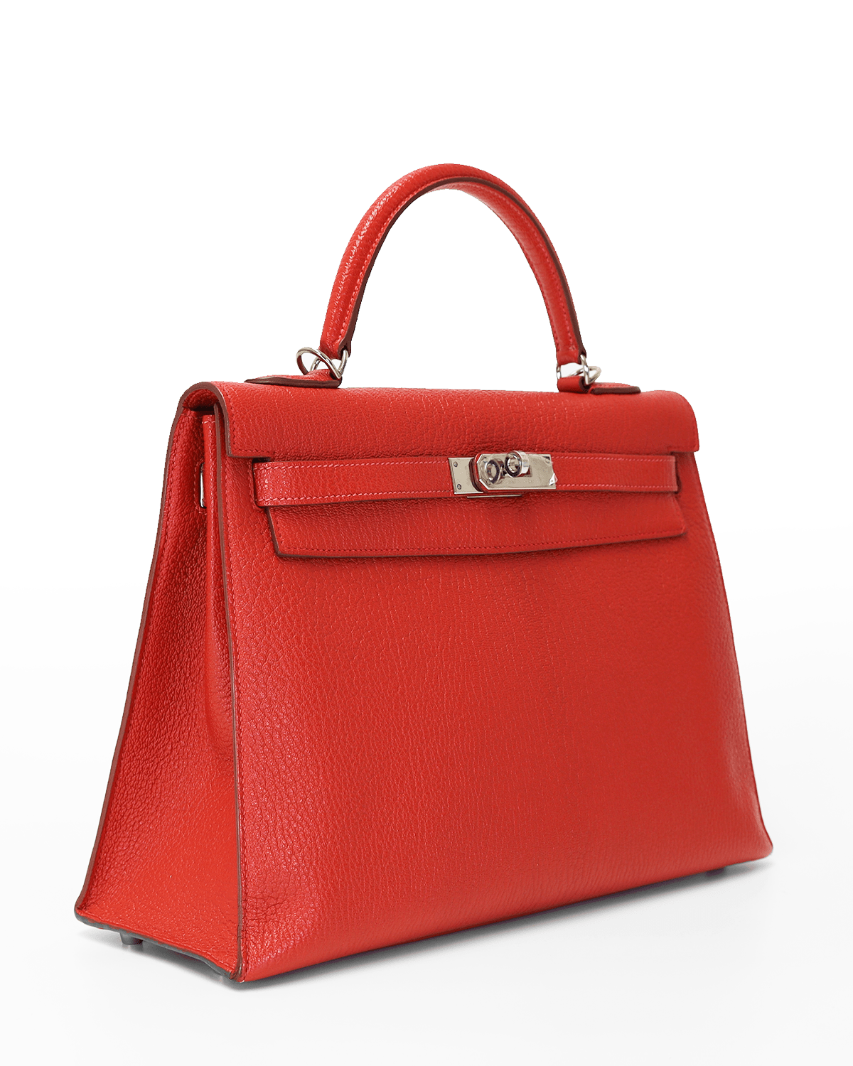 Hermès Hermes Kelly 32 Sellier Rouge Vif Chevre PHW ASL3160