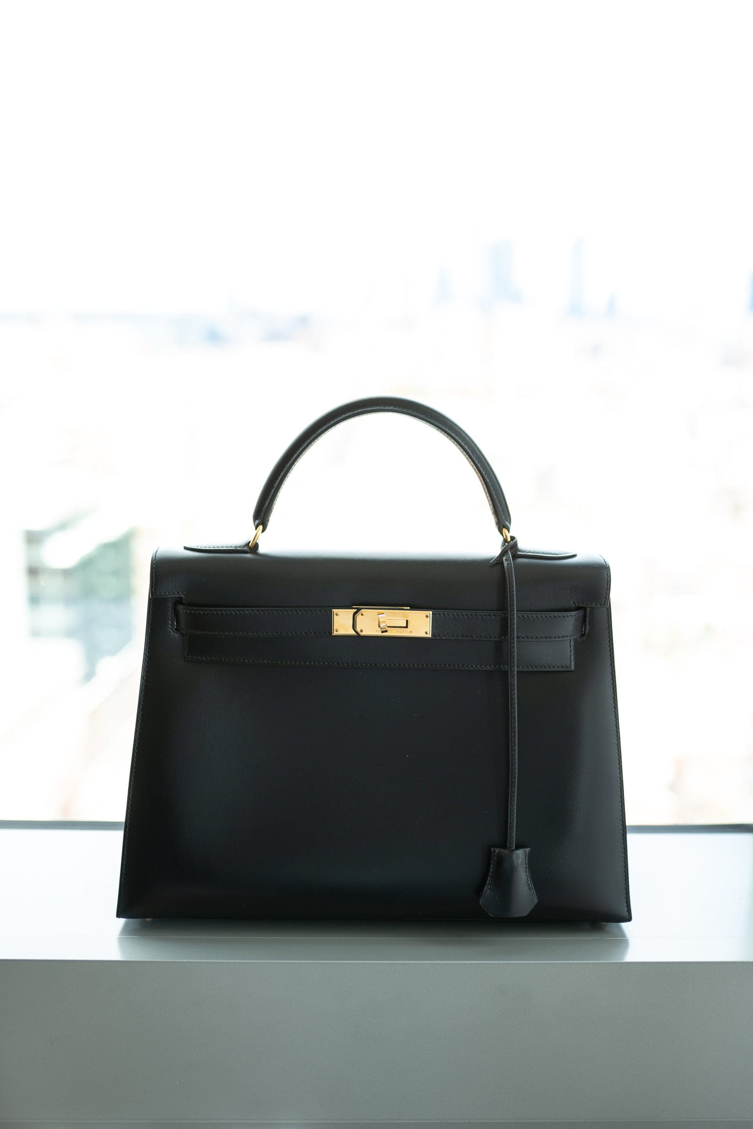 Hermès Hermes Kelly 32cm Black Box Leather GHW