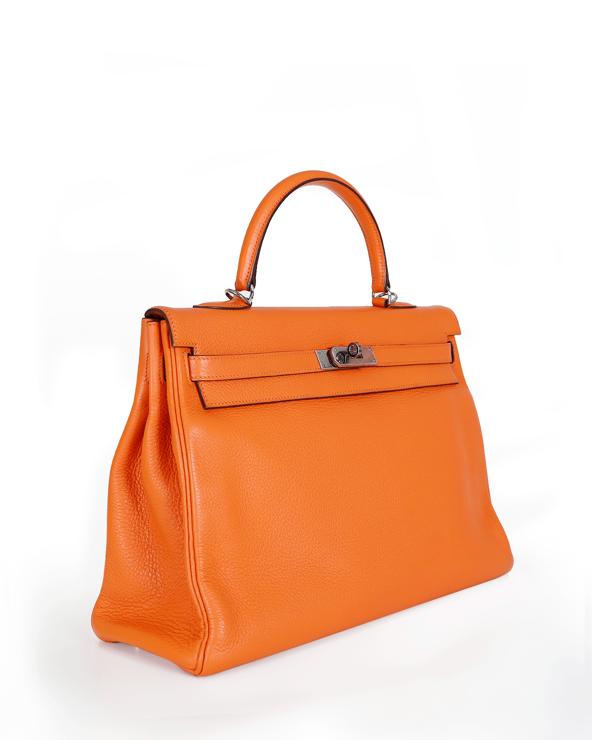 Hermès Hermès Kelly 35 Clemence Orange PHW SKL1002