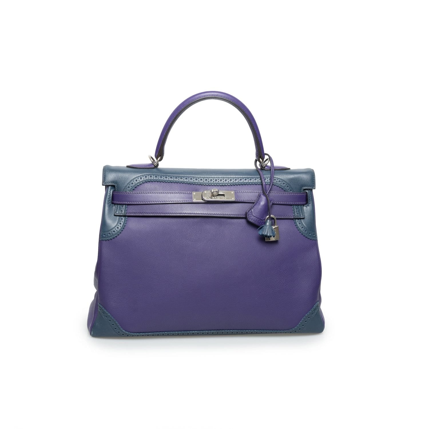 Hermès Hermès Kelly 35 Ghillies Swift Iris And Blue Prusse PHW