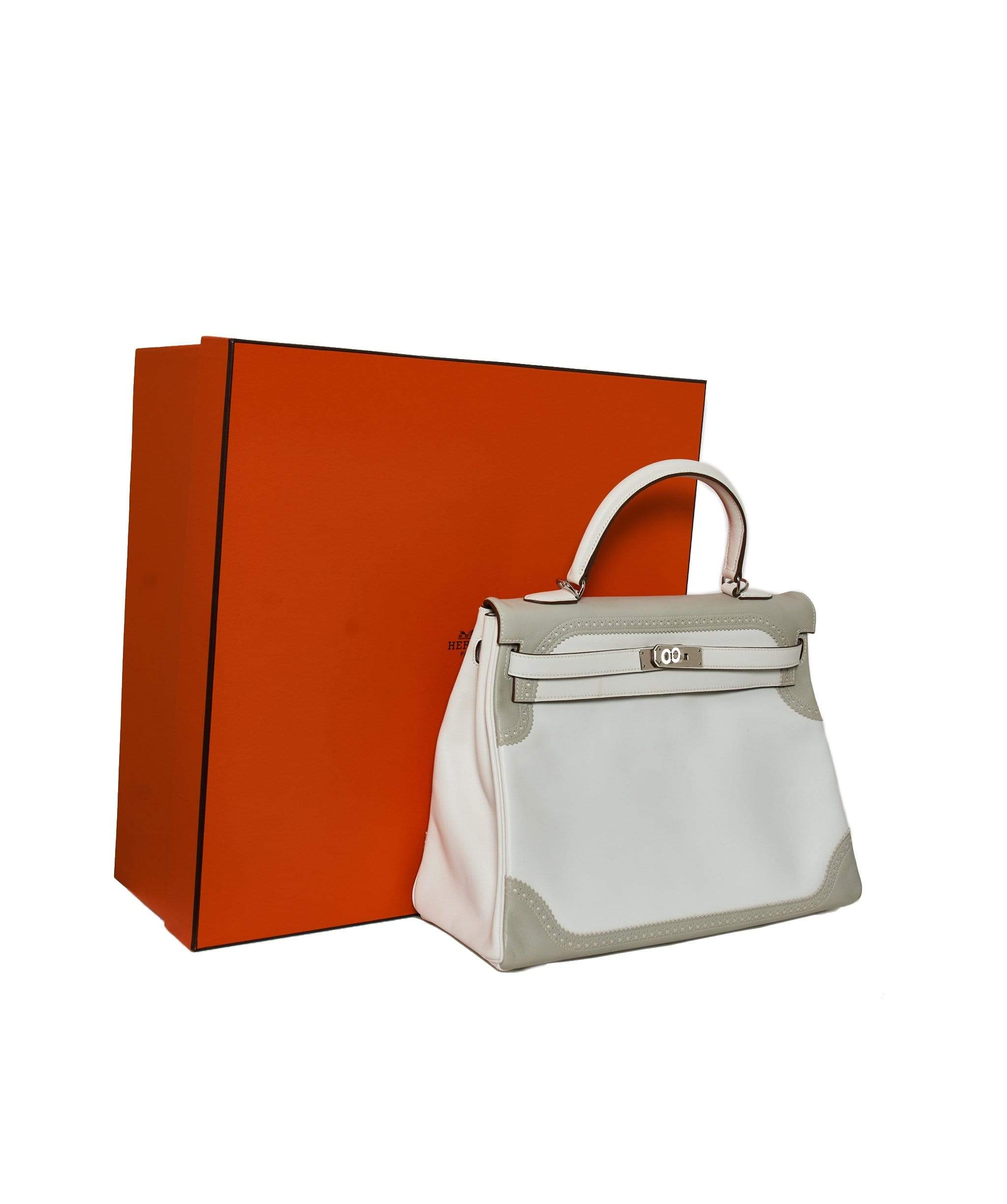 Hermès Hermes Kelly 35 Gris Perle / Blank Ghillies Swift PHW - ASL1248