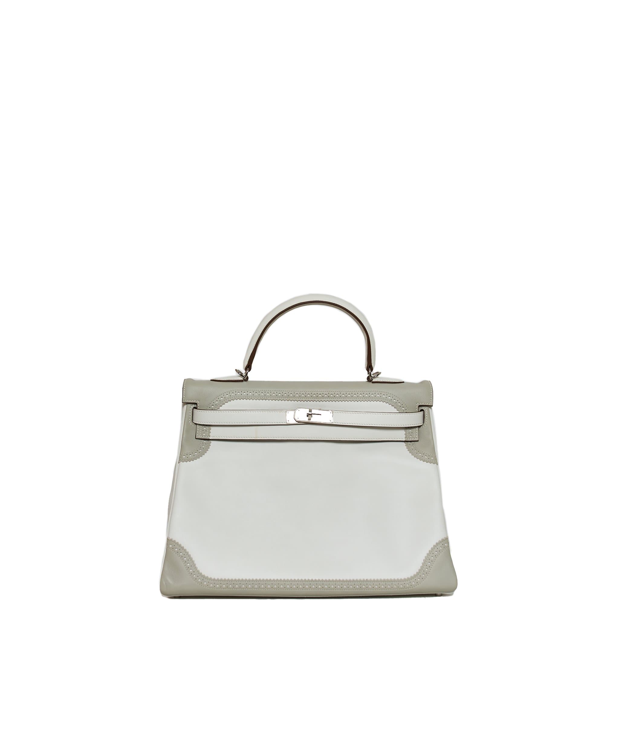 Hermès Hermes Kelly 35 Gris Perle / Blank Ghillies Swift PHW - ASL1248