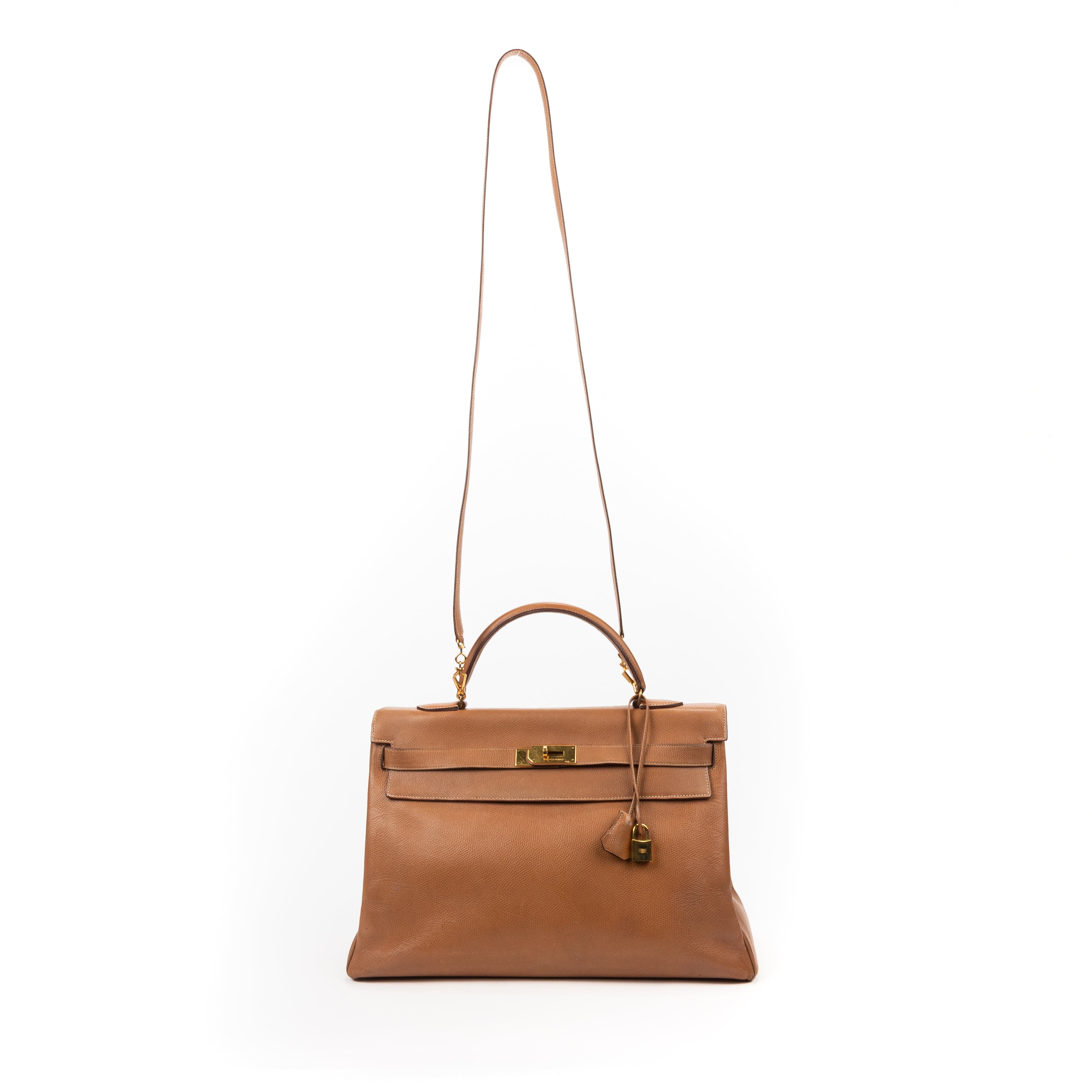 Hermès Hermes Kelly 40 Gold Ardennes Handbag - AWL2638