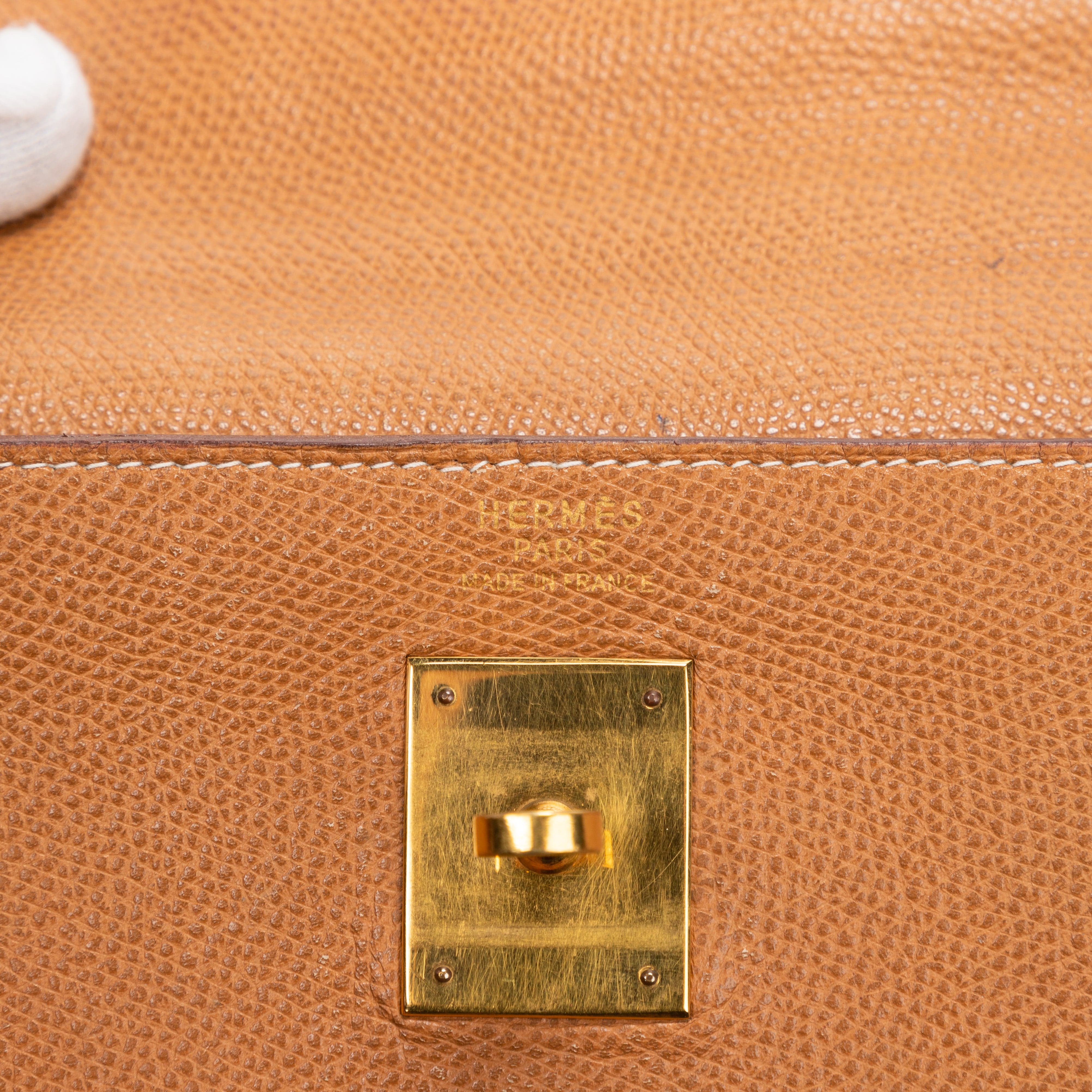 Hermès Hermes Kelly 40 Gold Ardennes Handbag - AWL2638