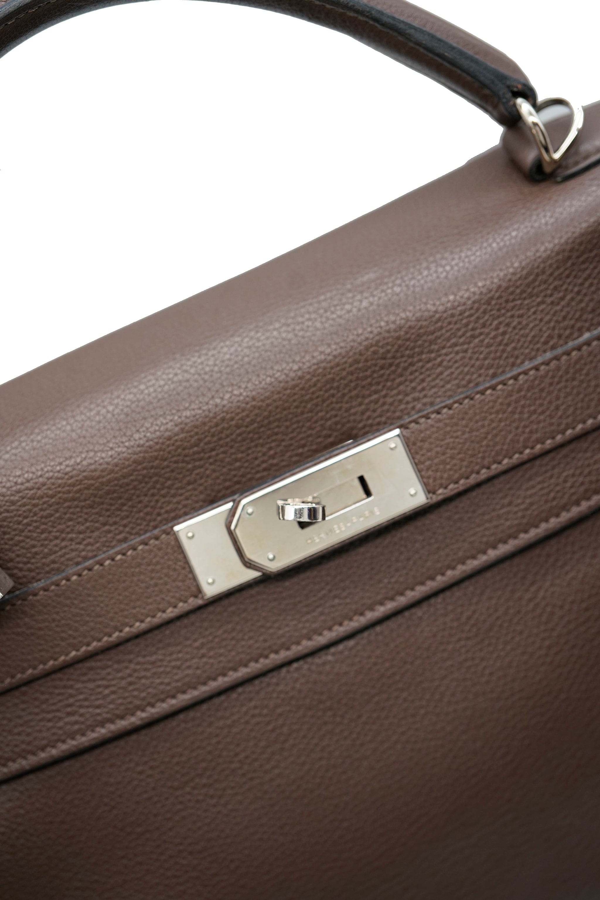 Hermès Hermes Kelly 40 Togo brown silver plate AWL4254