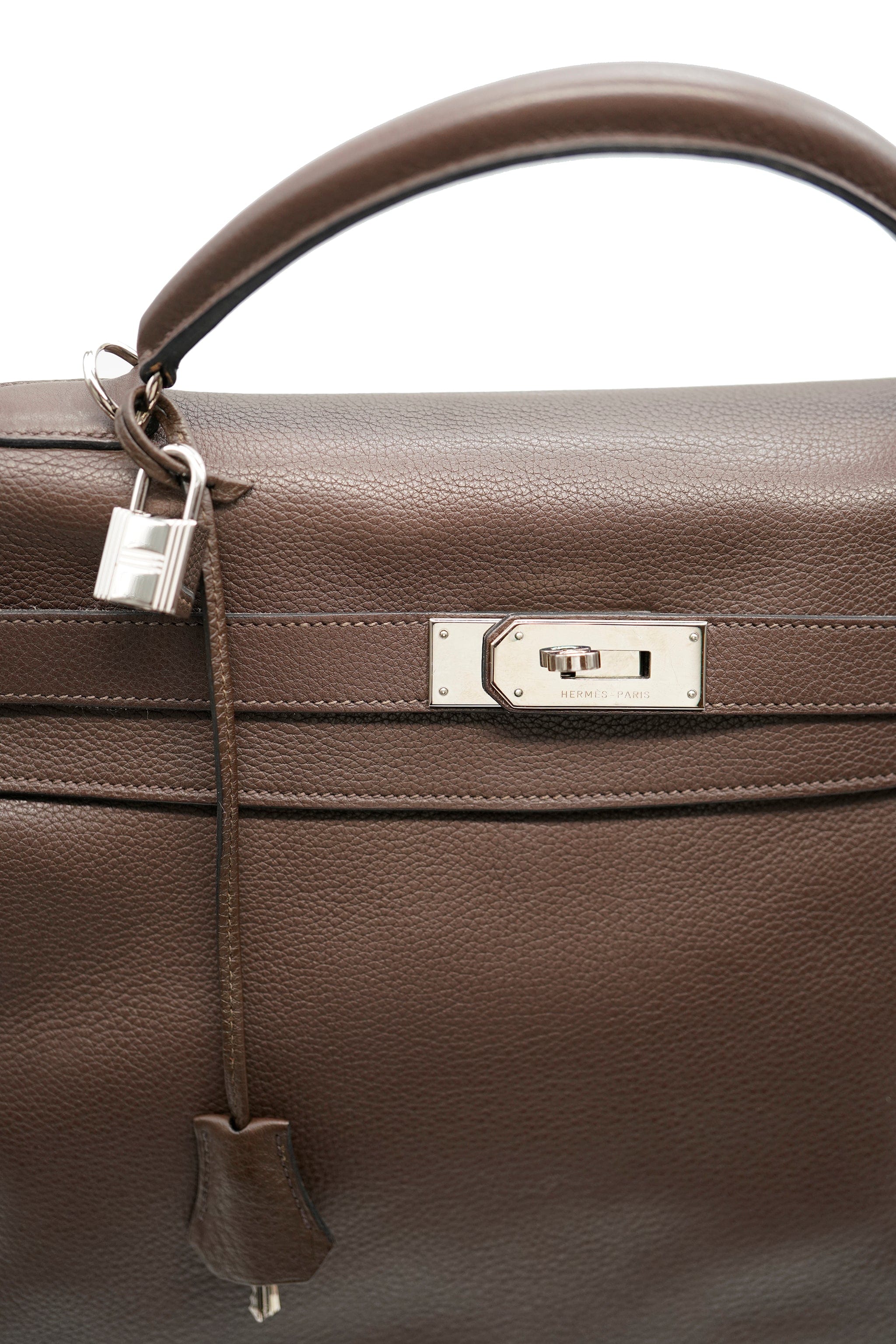 Hermès Hermes Kelly 40 Togo brown silver plate AWL4254