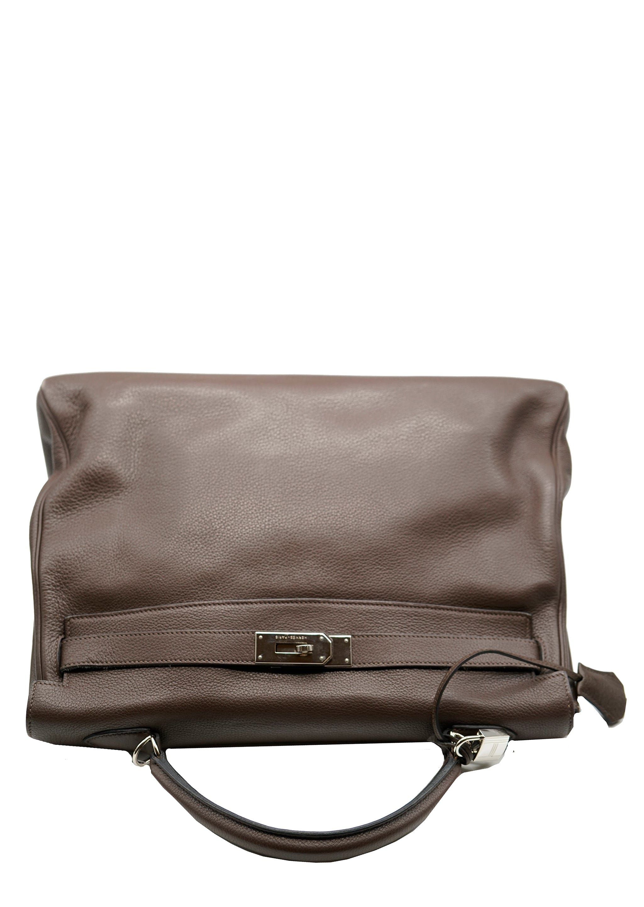 Hermès Hermes Kelly 40 Togo brown silver plate AWL4254