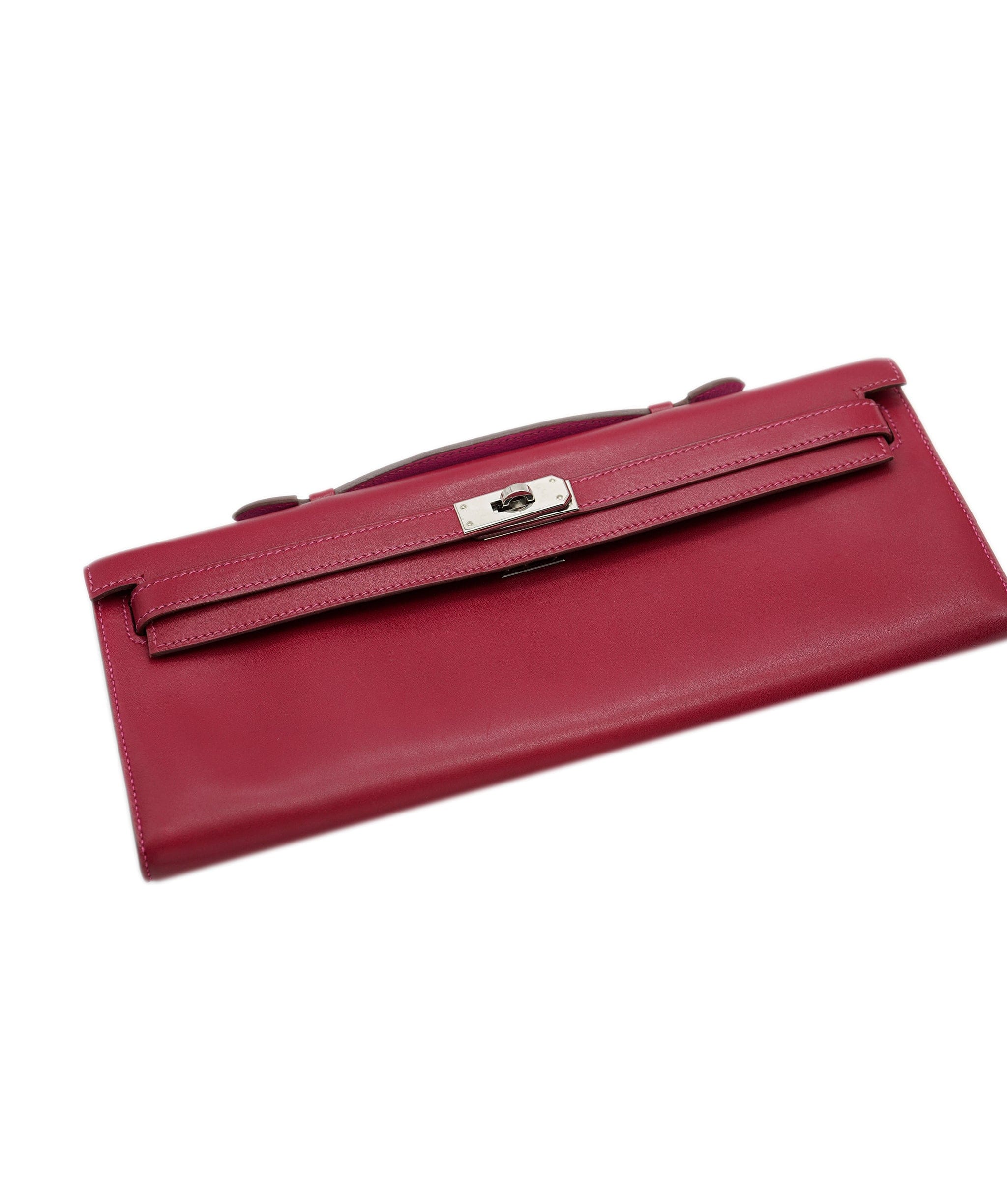 Hermès Hermes Kelly Cut Eclat Rubis / Rose Shocking Swift PHW #N SKL1562