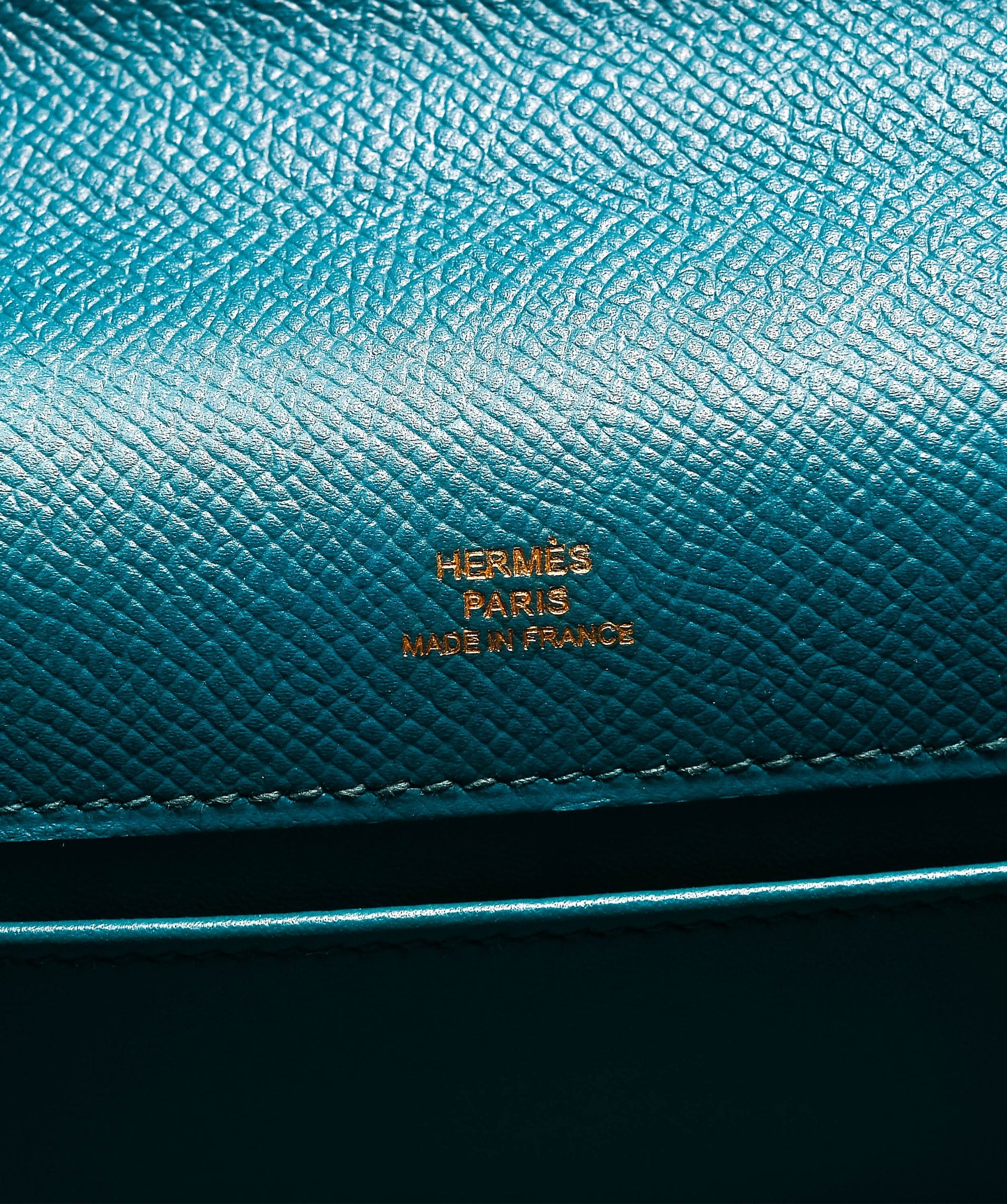 Hermès Hermes Kelly Pochette Blue Izmir Epsom GHW SKL1063