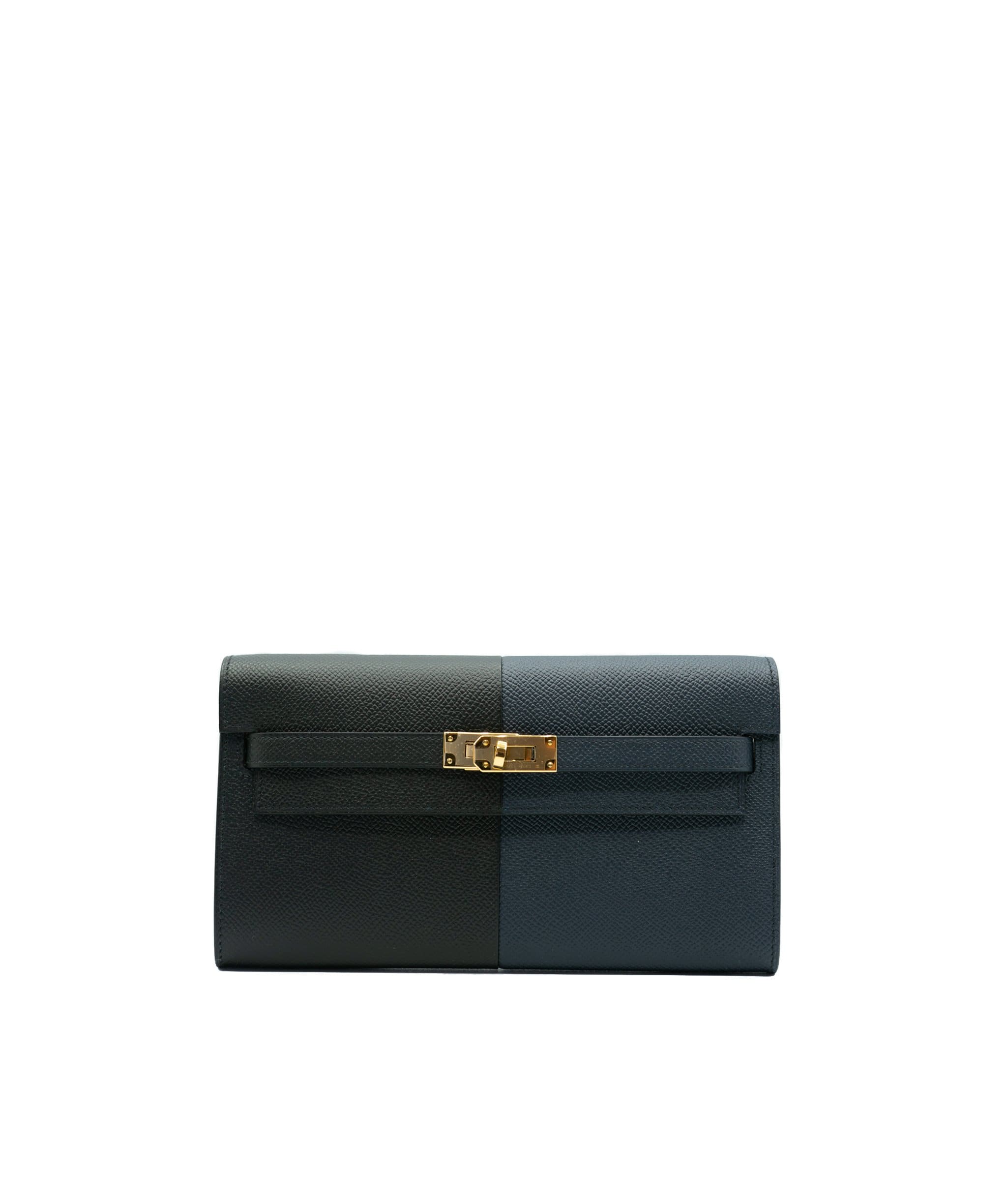 Hermès Hermes Kelly wallet to go Blue indigo, black, blue zanzibar- ASC1006