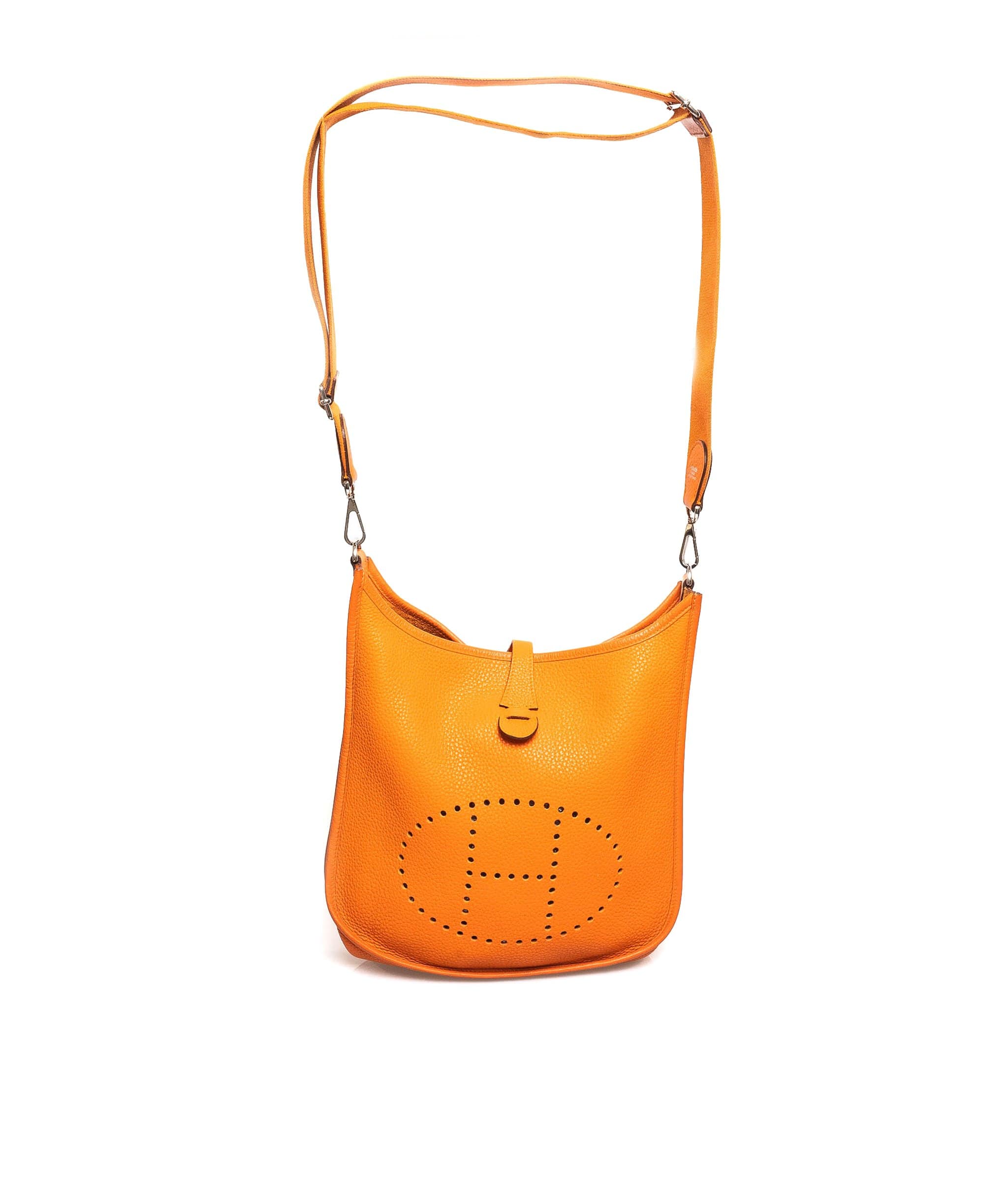 Hermès Hermes Orange Clemence Leather Evelyne PM  AGC1024