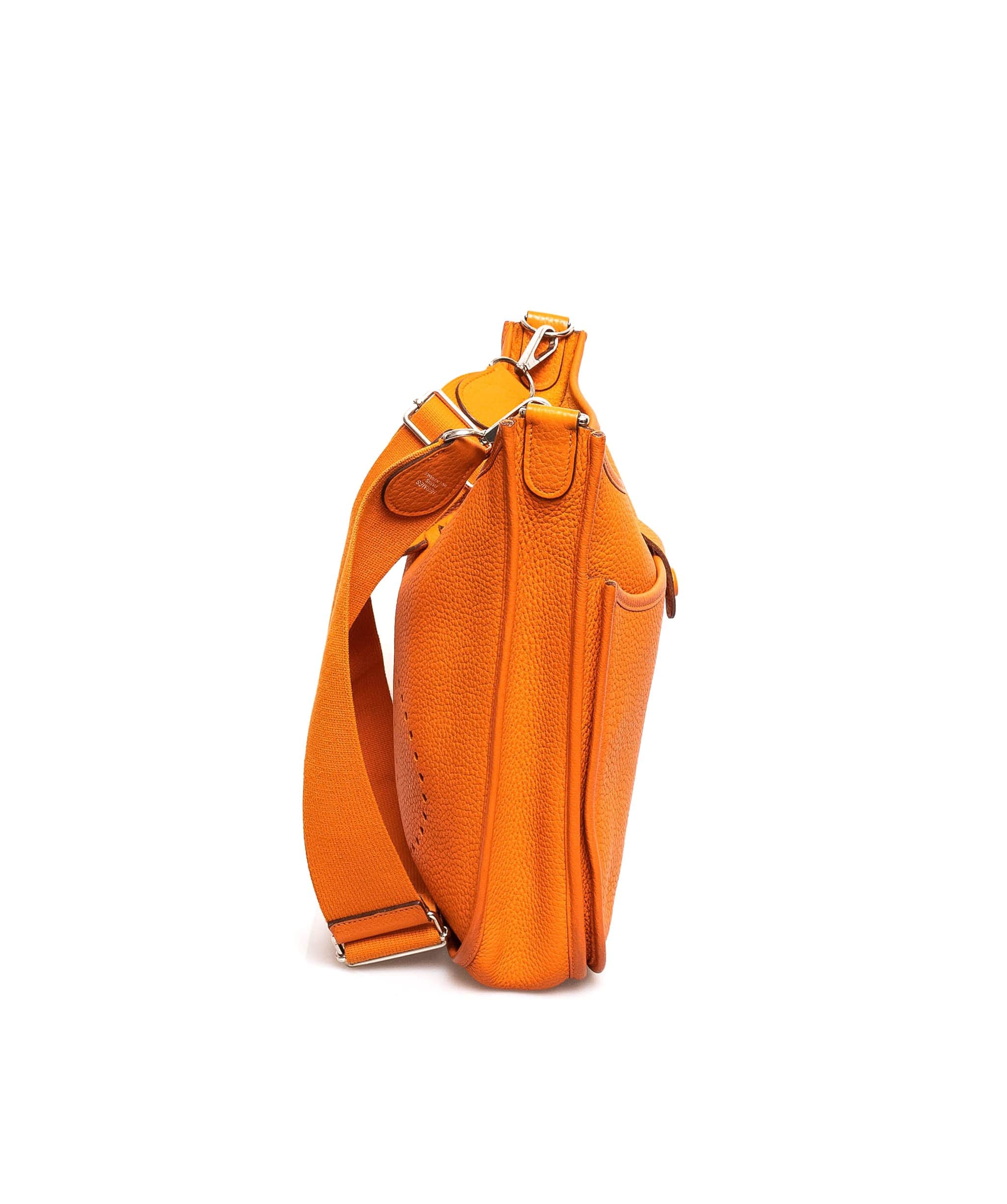 Hermès Hermes Orange Clemence Leather Evelyne PM  AGC1024