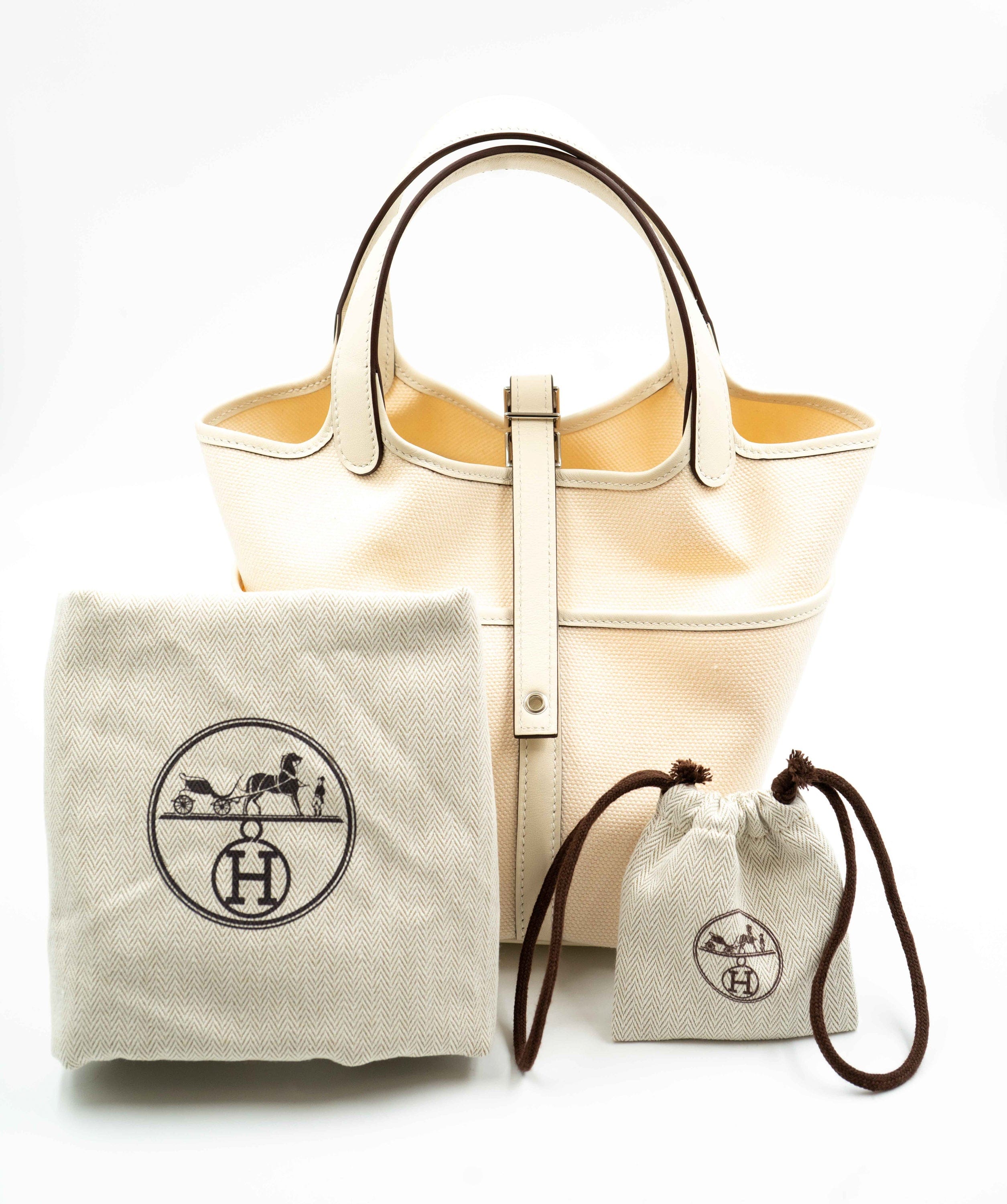 Hermès Hermes Picotin Cargo 18Cm In Ecru/Nata Toile Canvas With Palladium Hardware Asl4821