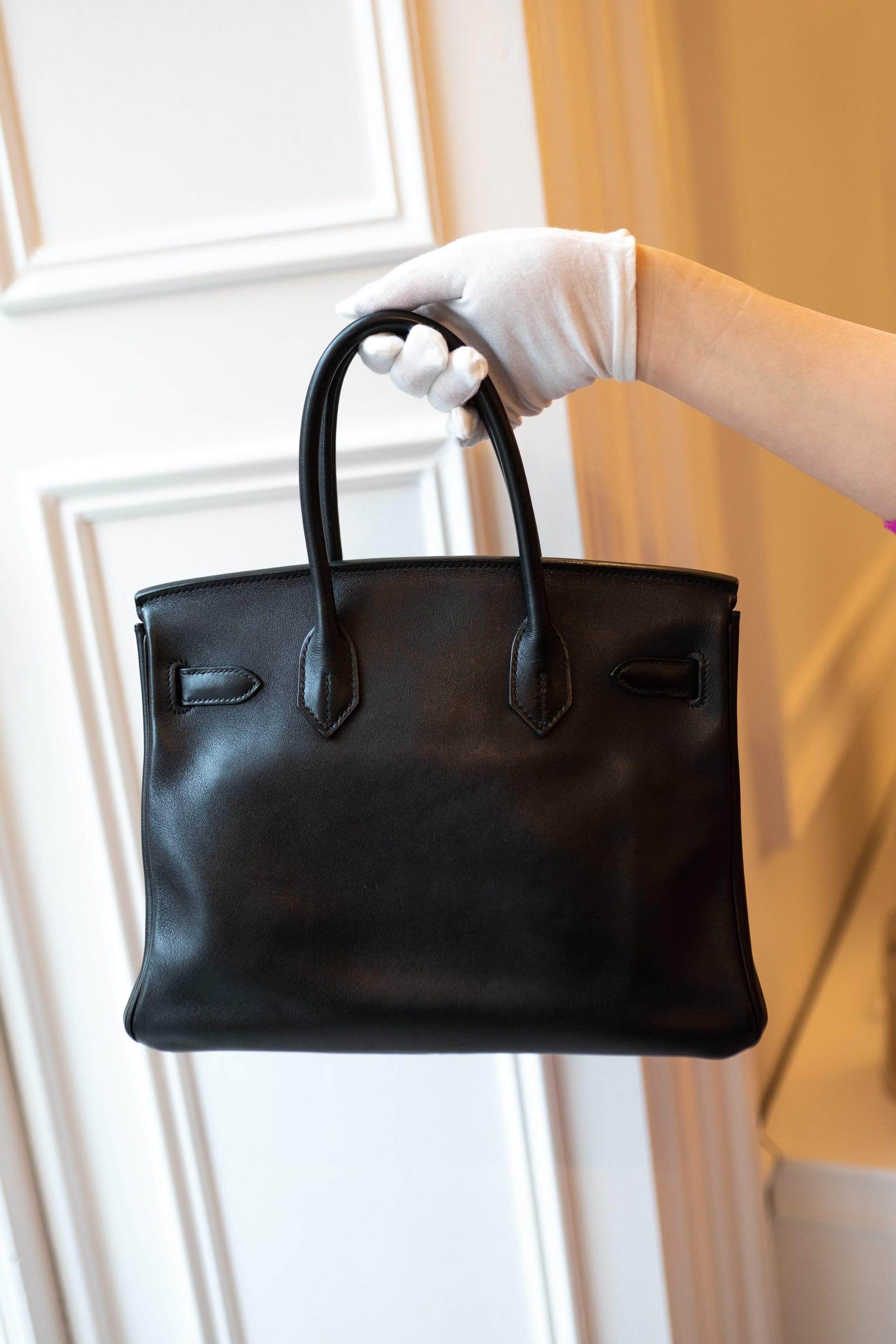 Hermès Hermès Preloved Birkin in Black Swift Leather 30 cm with Palladium Hardware ASL1951