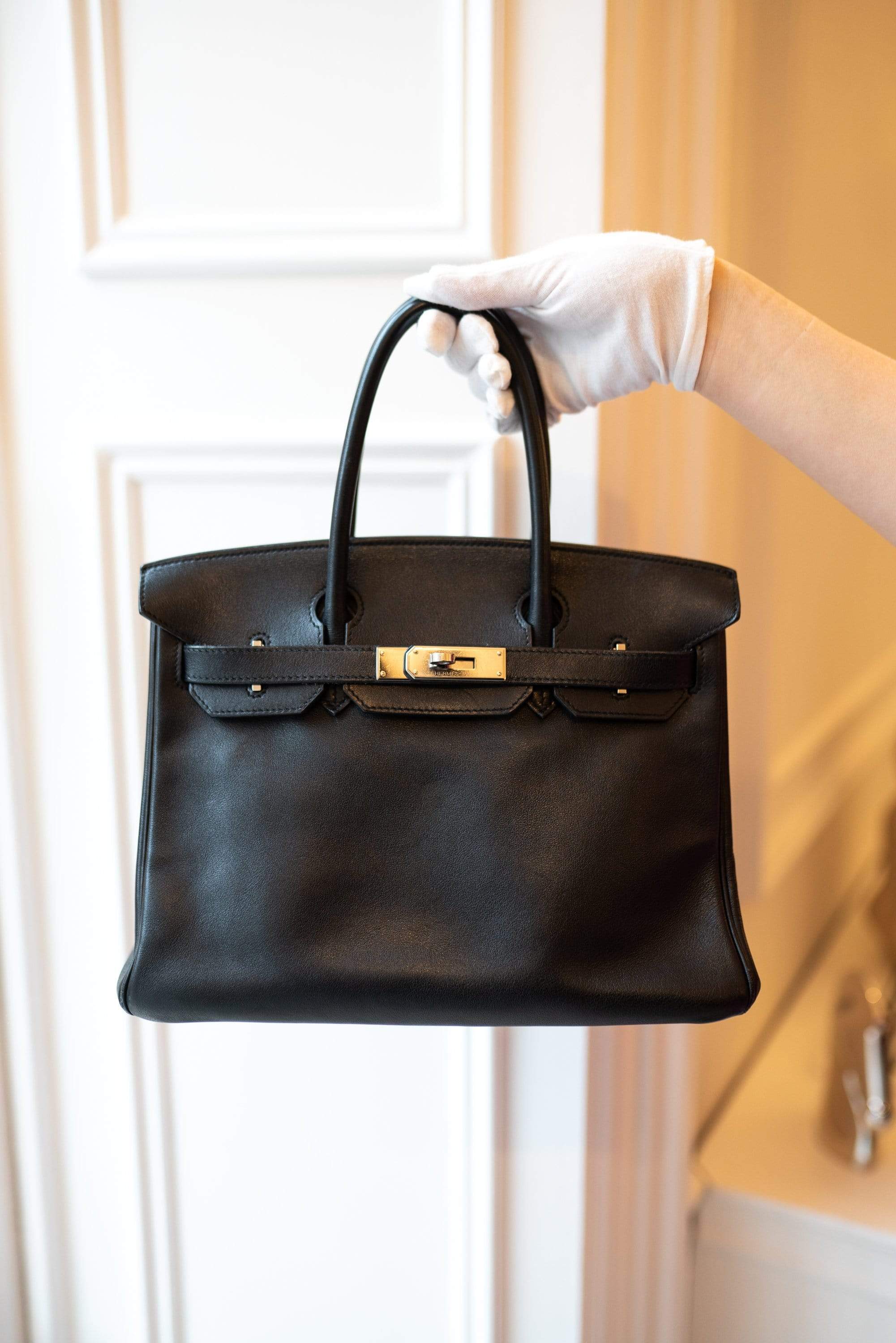 Hermès Hermès Preloved Birkin in Black Swift Leather 30 cm with Palladium Hardware ASL1951