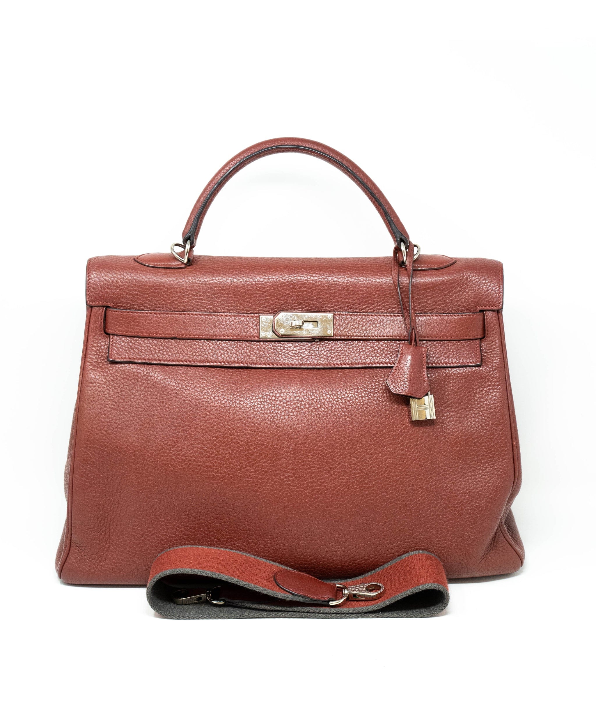 Hermès Hermes Red Kelly 40 Clemence PHW 2011 ASL2614