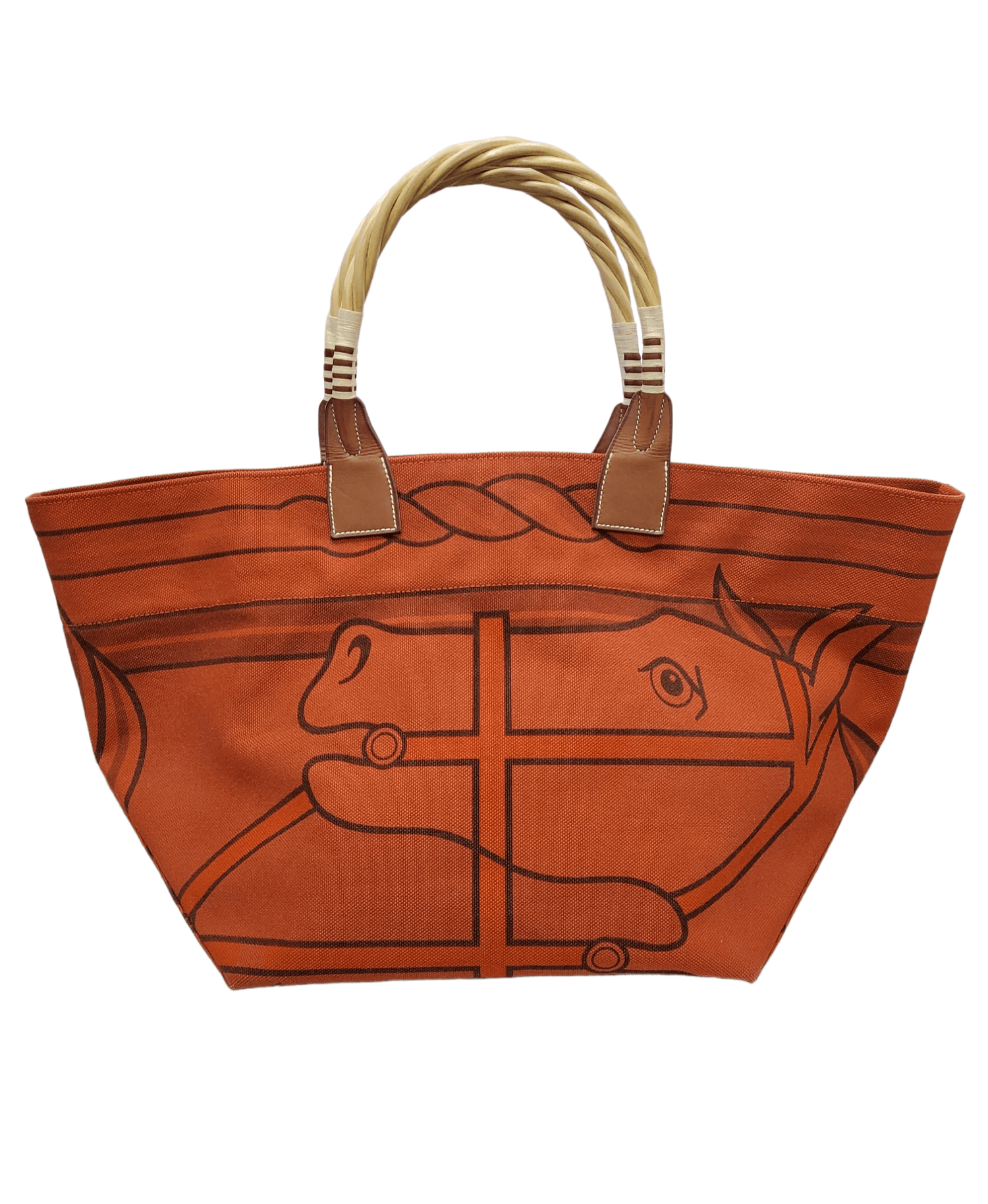 Hermès Hermes Toile Sac Steeple Tote Red SKC1209