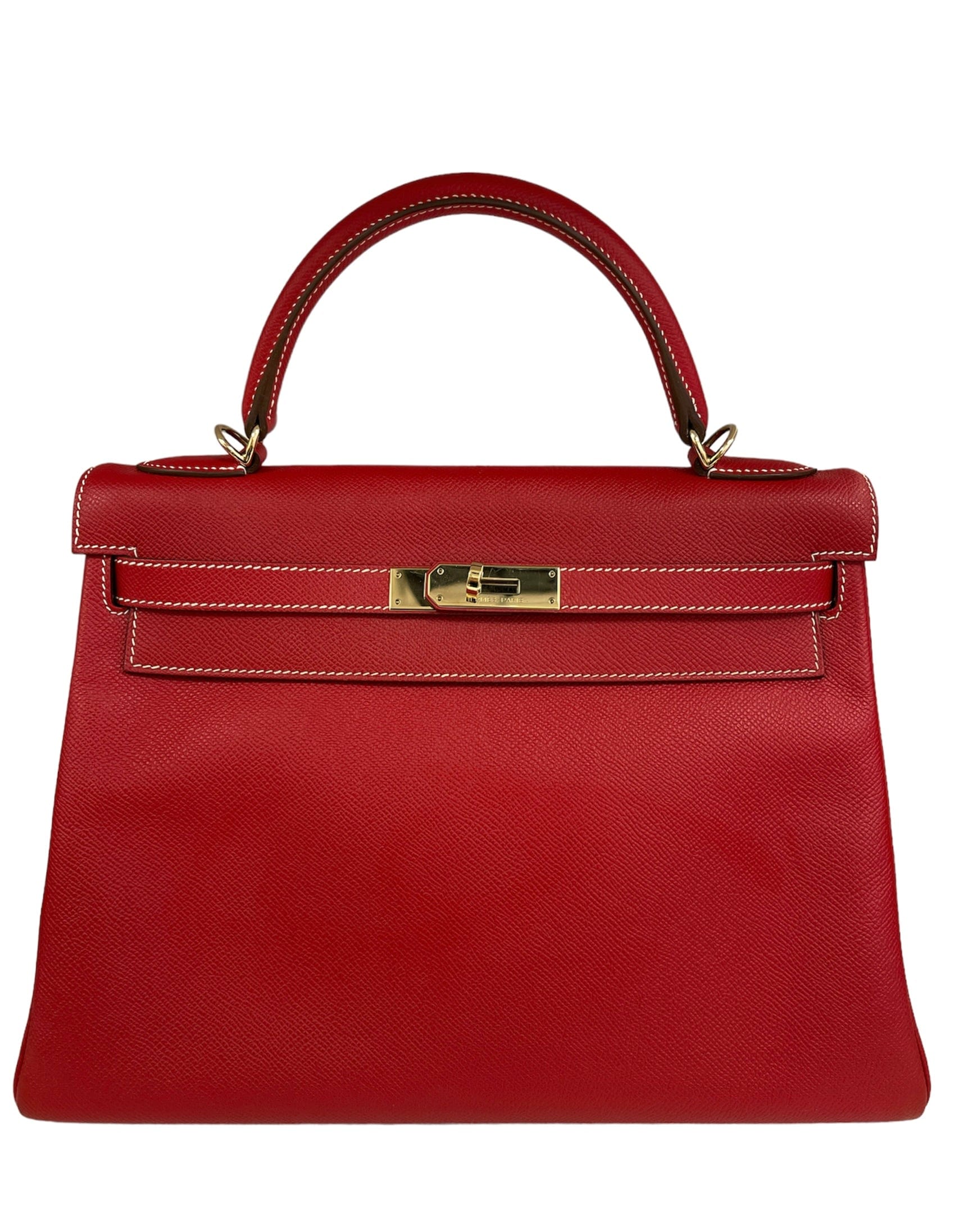 Hermès Kelly 32 Candy Rouge Casaque / Blue Thalassa Epsom PBHW SYL1089