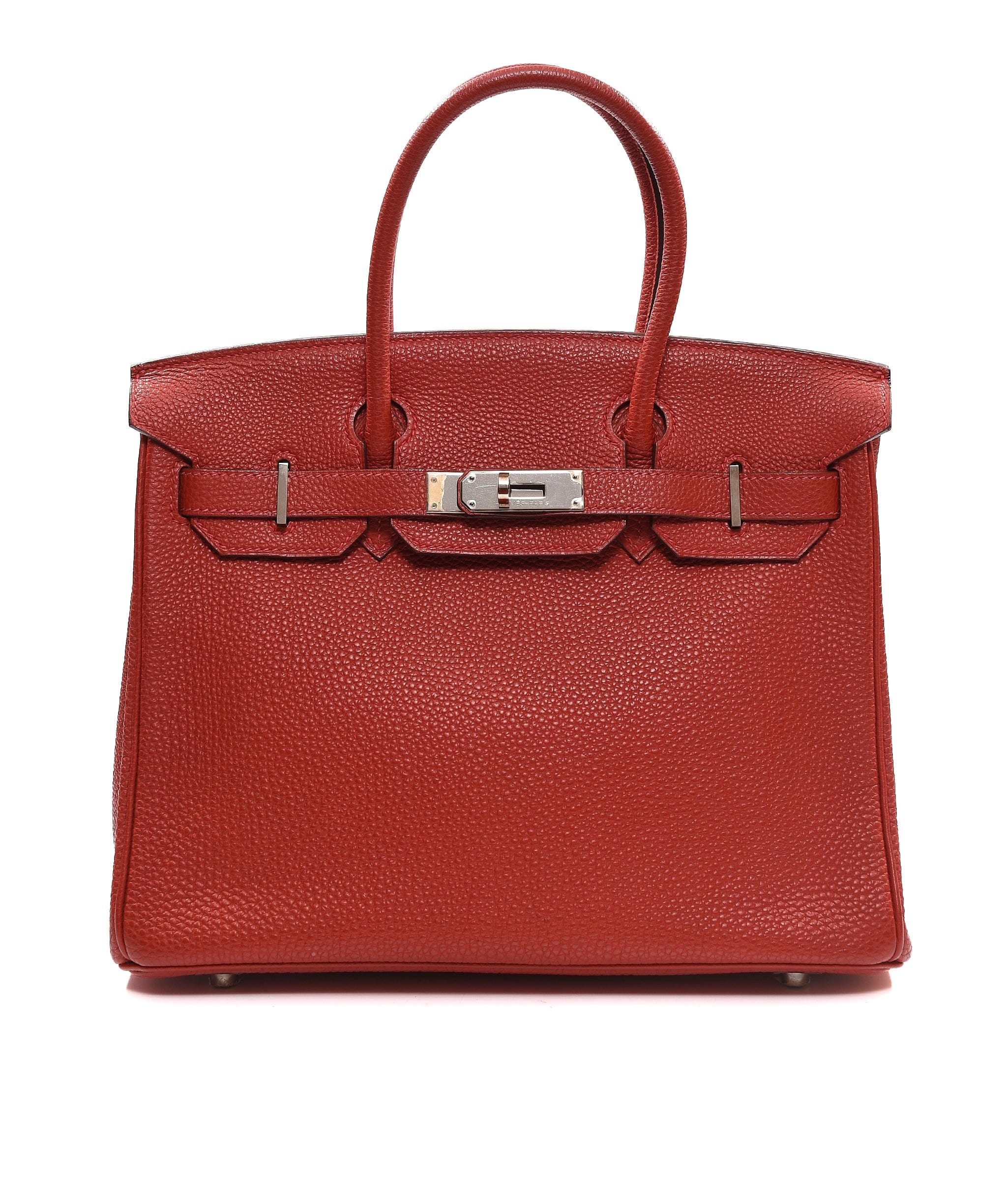 Hermès Preloved Hermes Birkin 30 Rouge Vif Togo PHW #J SKC1007