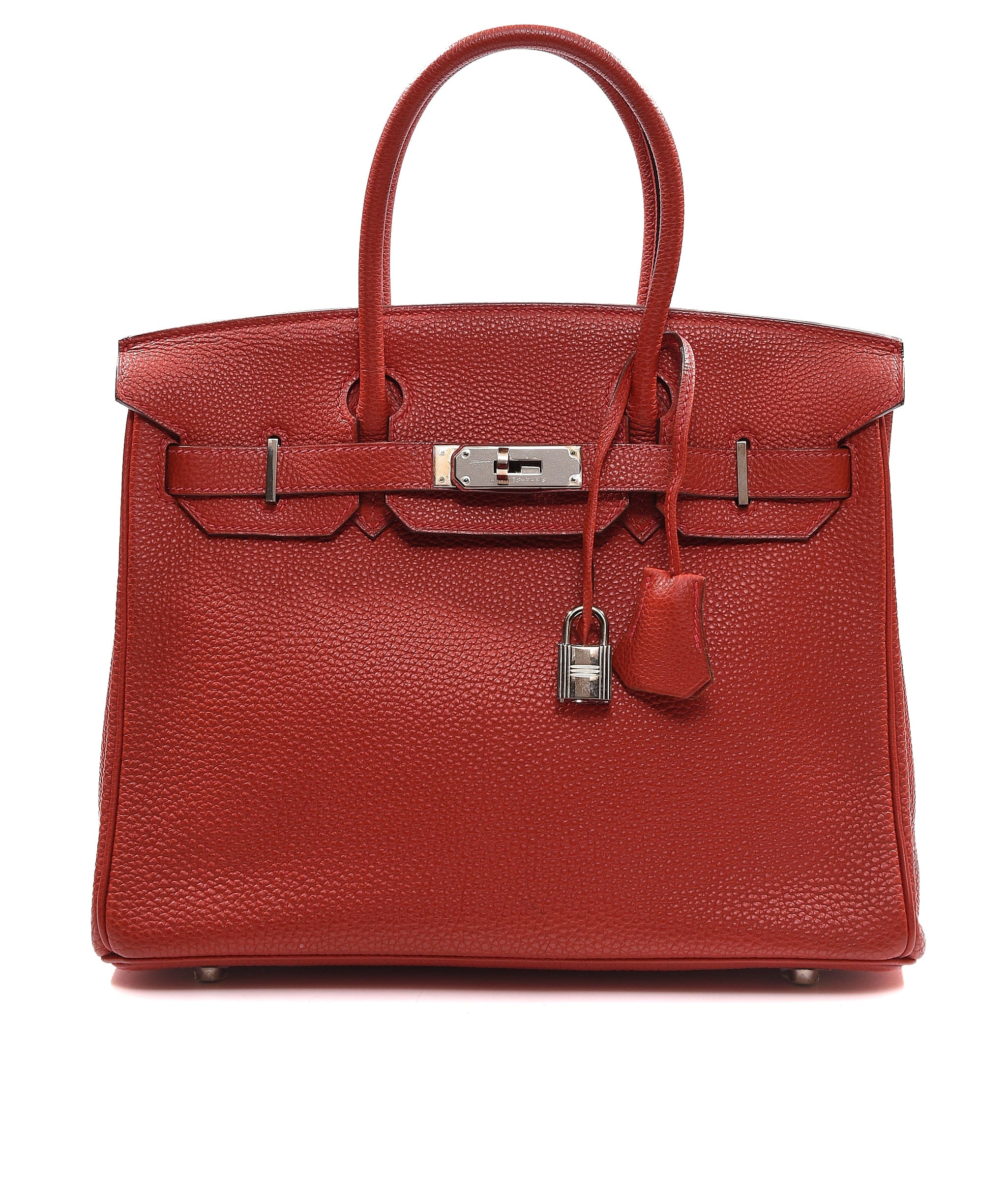 Hermès Preloved Hermes Birkin 30 Rouge Vif Togo PHW #J SKC1007