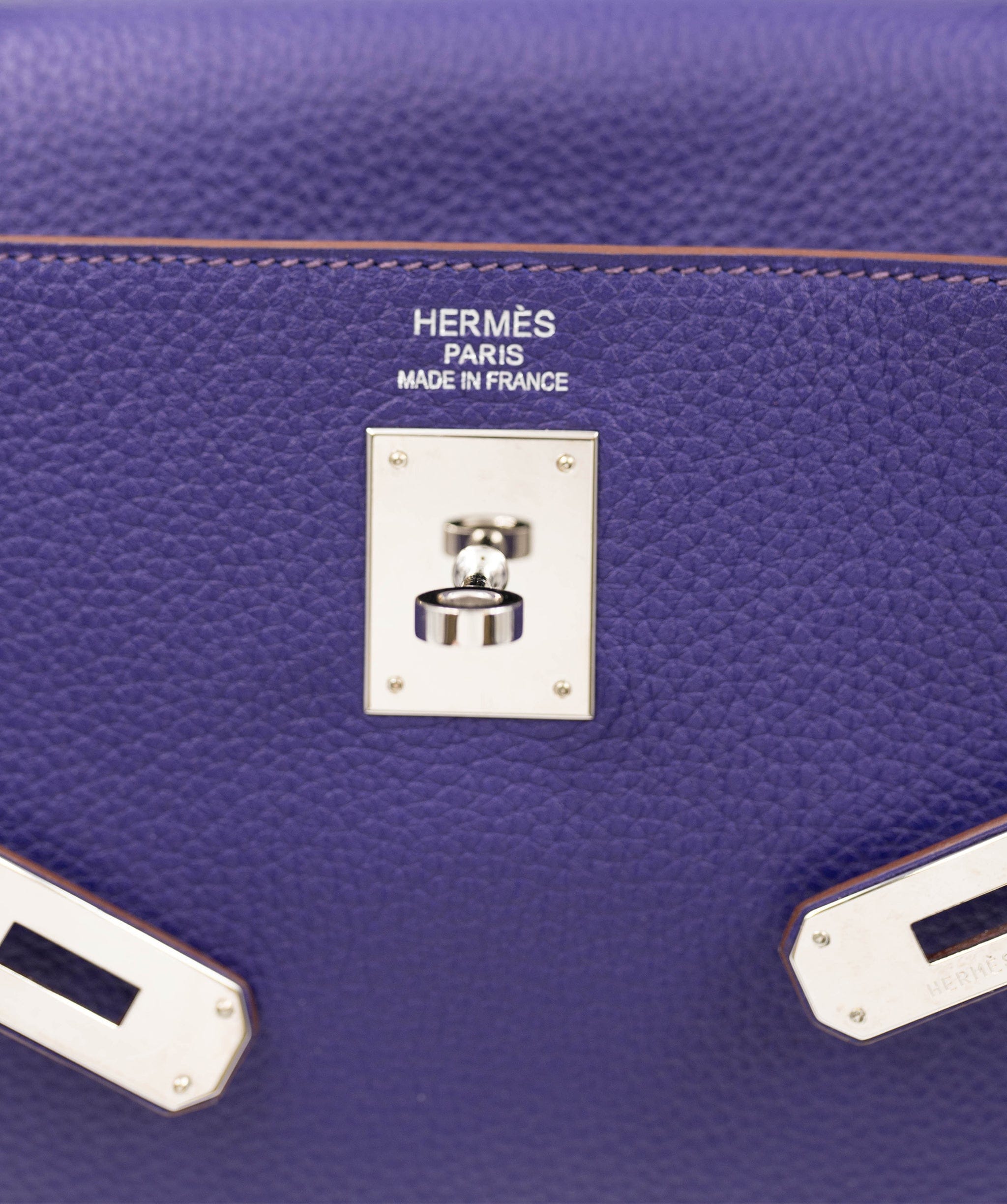 Hermès Preloved Hèrmes Kelly 35 Iris Clemence Leather with Palladium Hardware ASL4117