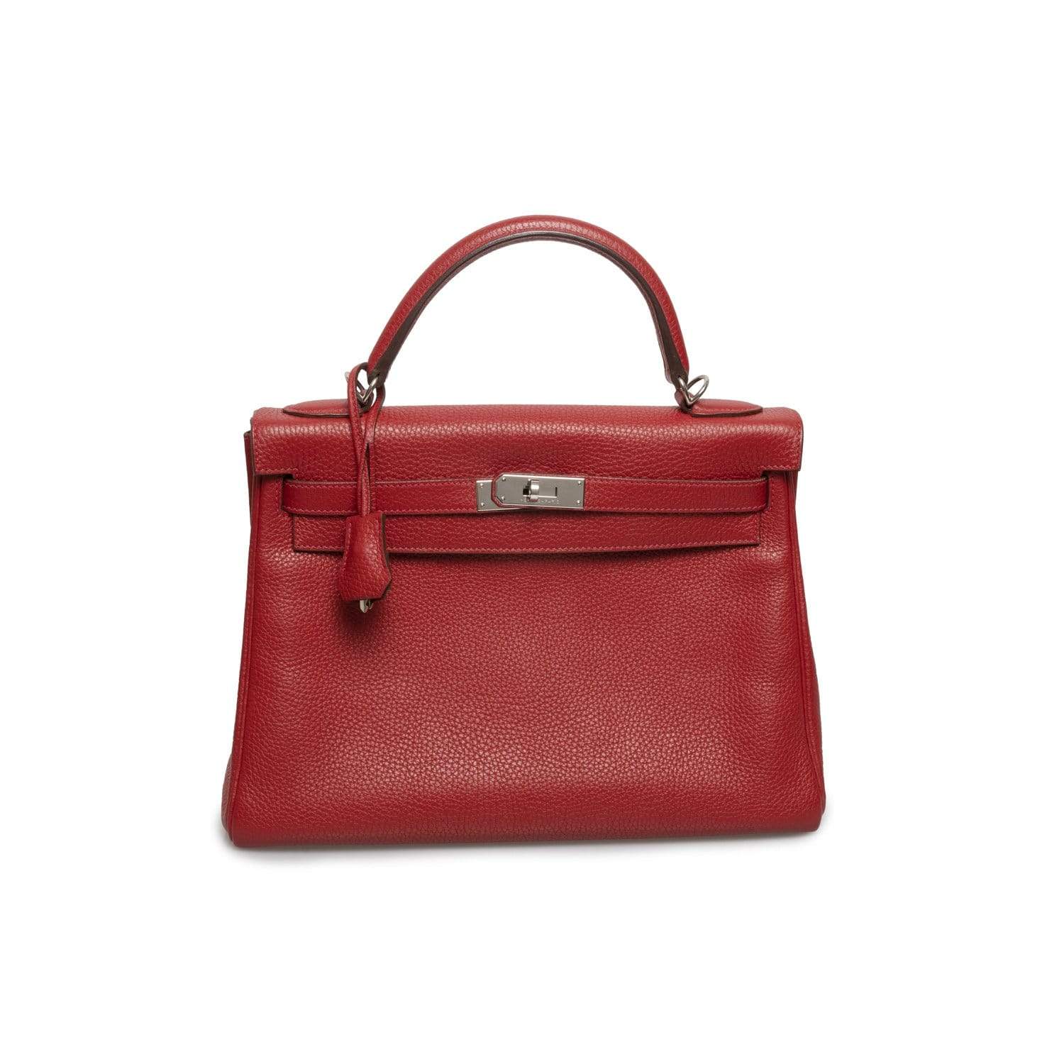 Hermès Preowned Hermes Kelly 32 Rouge Casaque Clemence PHW - ASL1705