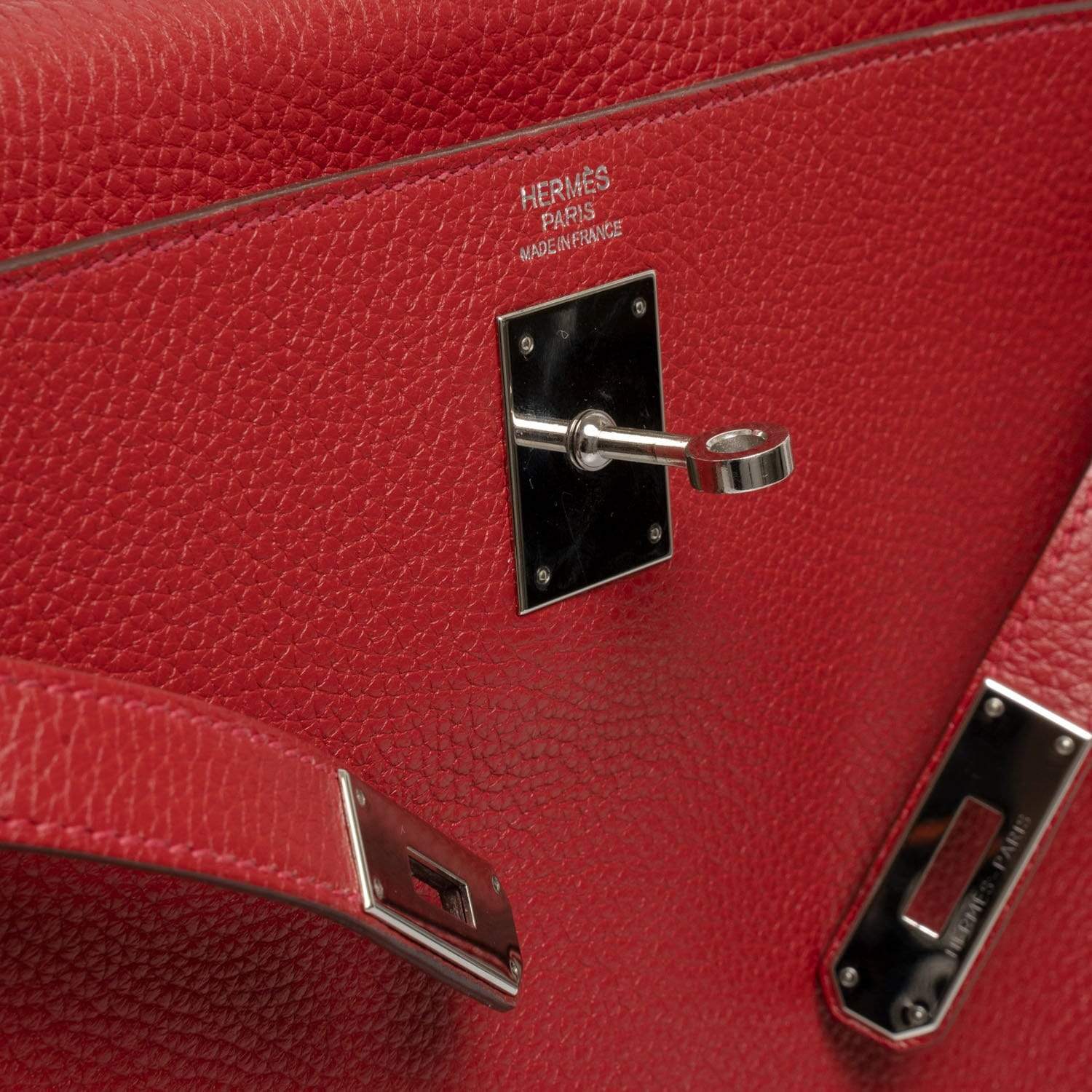 Hermès Preowned Hermes Kelly 32 Rouge Casaque Clemence PHW - ASL1705