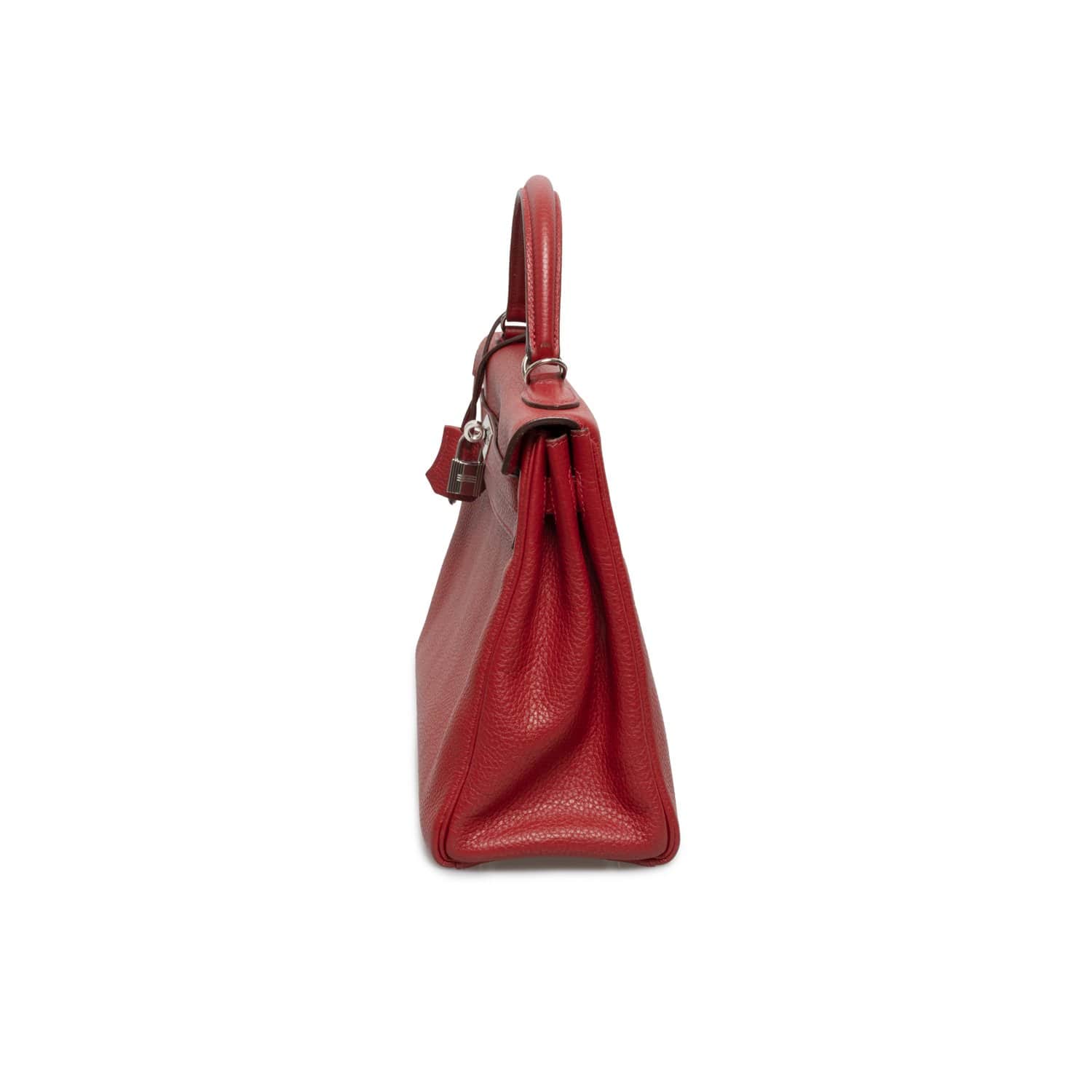 Hermès Preowned Hermes Kelly 32 Rouge Casaque Clemence PHW - ASL1705