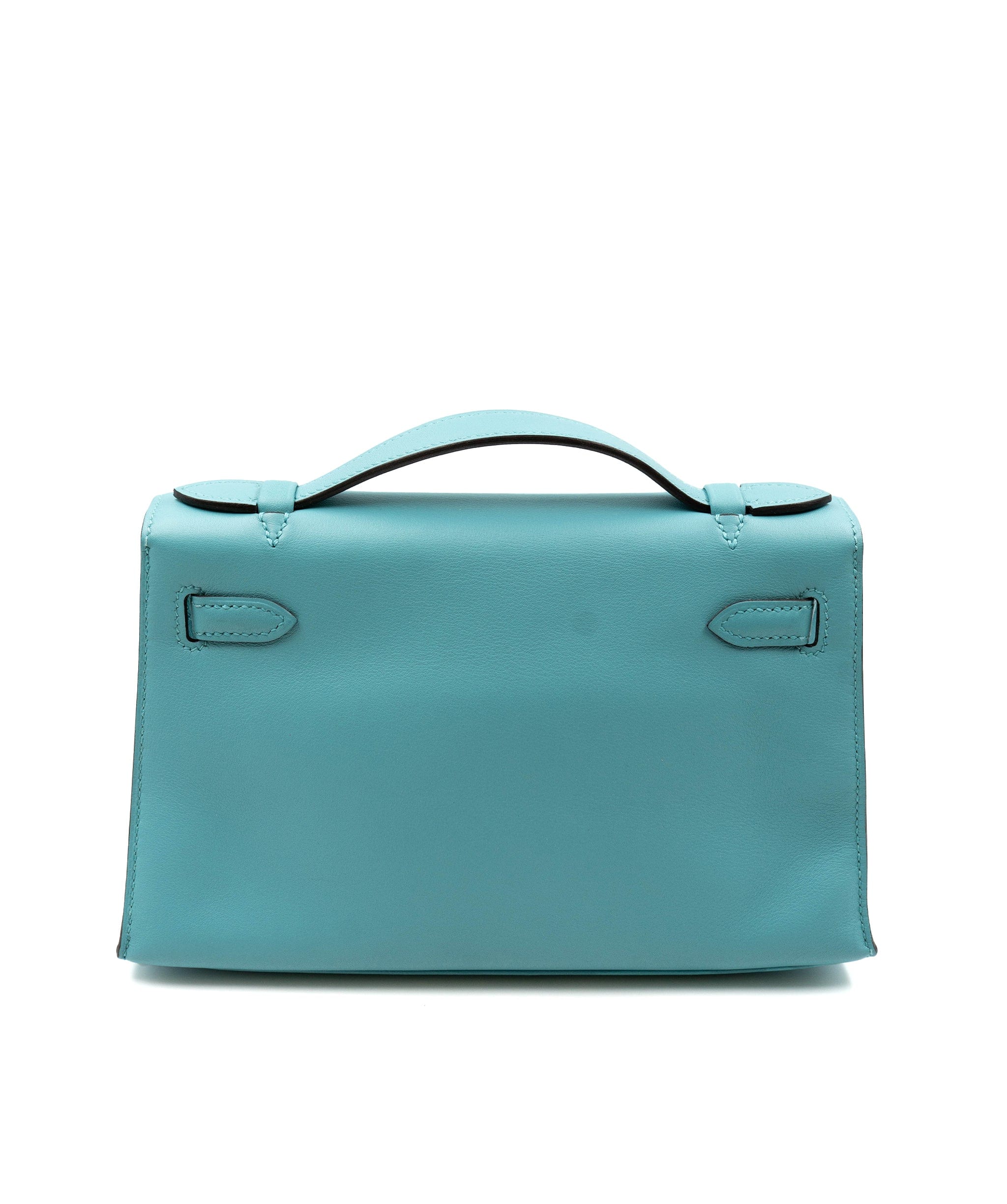 Hermès Preowned Hermès Kelly Pochette Swift Turquoise with GHW AGC1223