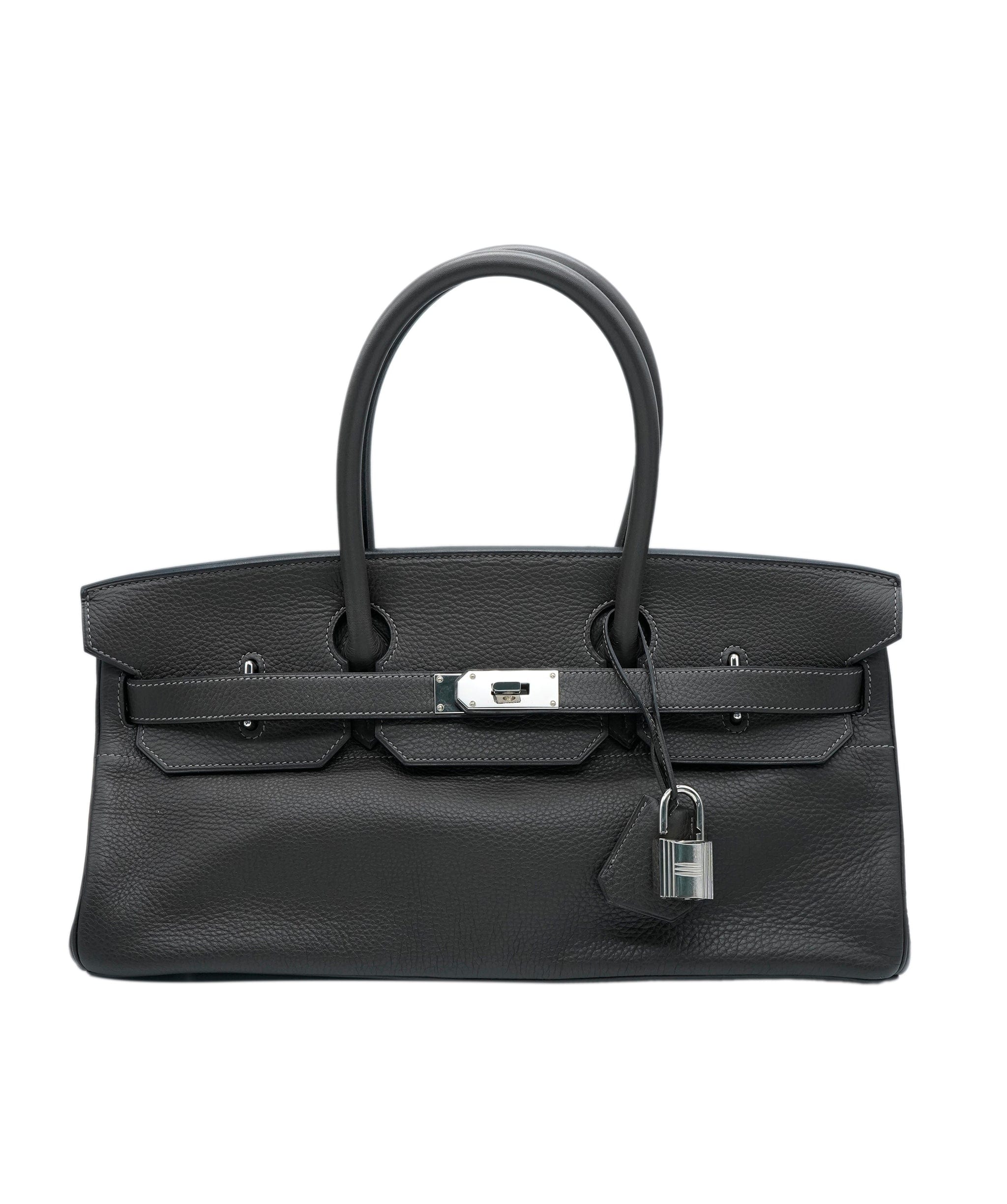 Hermès Shoulder Birkin in Graphite Clemence with PHW AGL2404