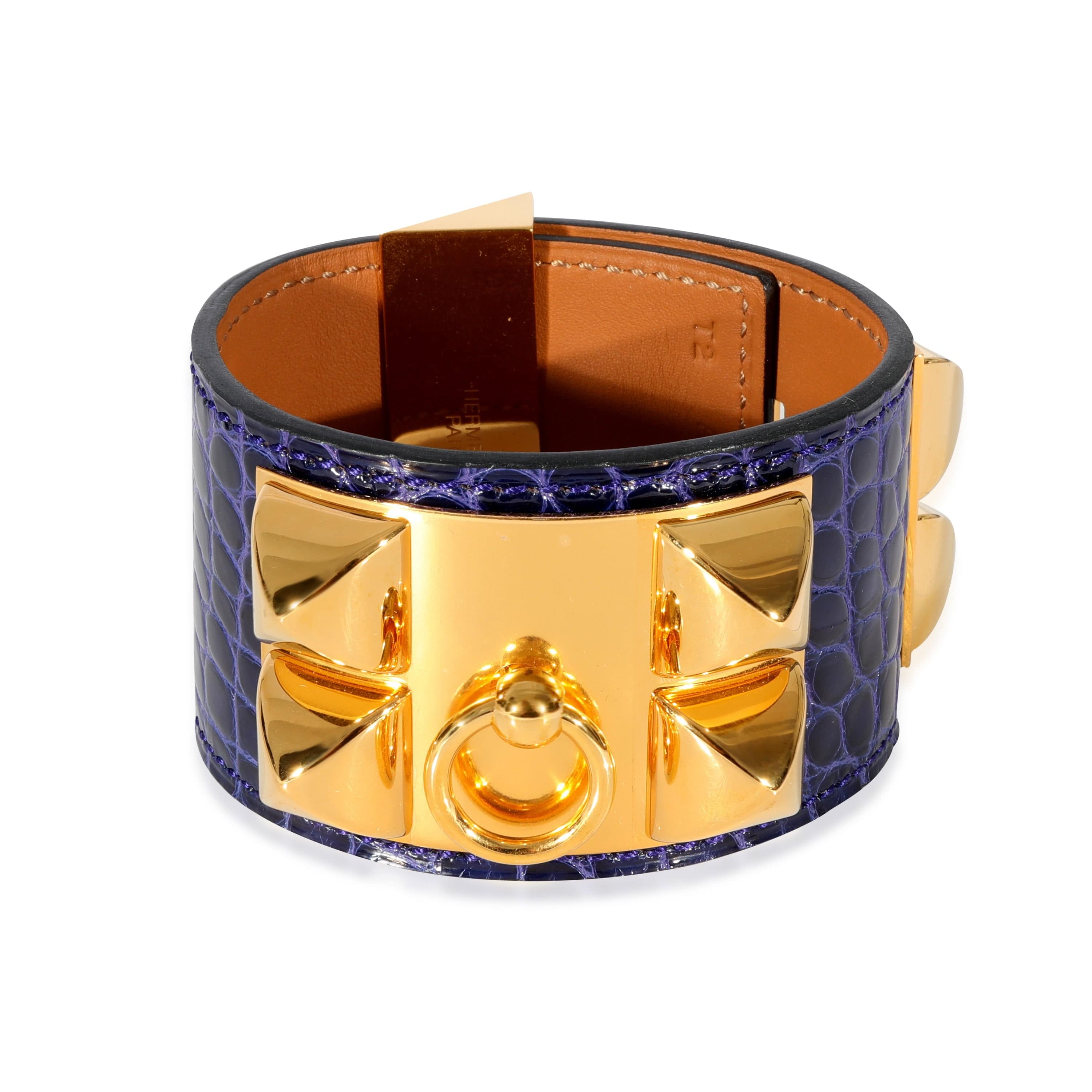 Hermès Hermès Collier De Chien Bracelet in  Purple Alligator