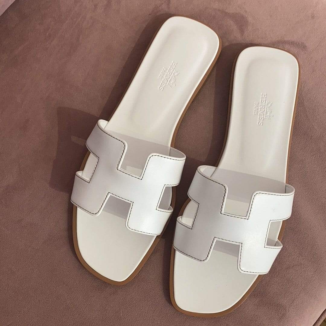 Hermès Hermes oran sandals 38 white - ASL1315