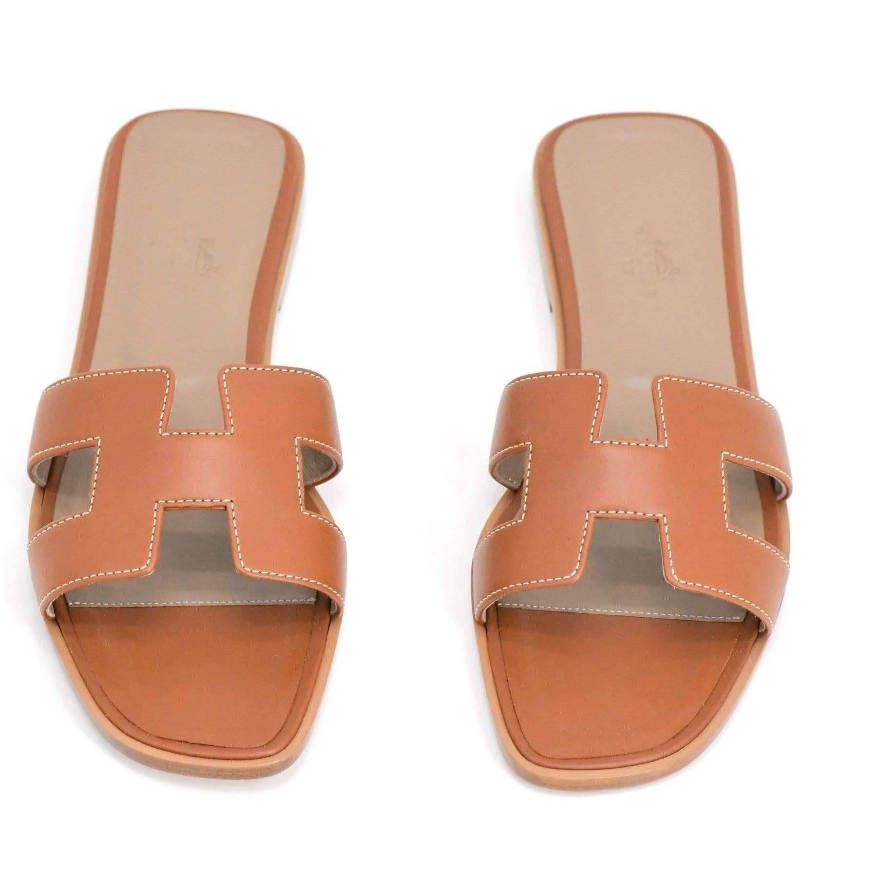 Hermès Hermes oran sandals gold 38- ASC1008