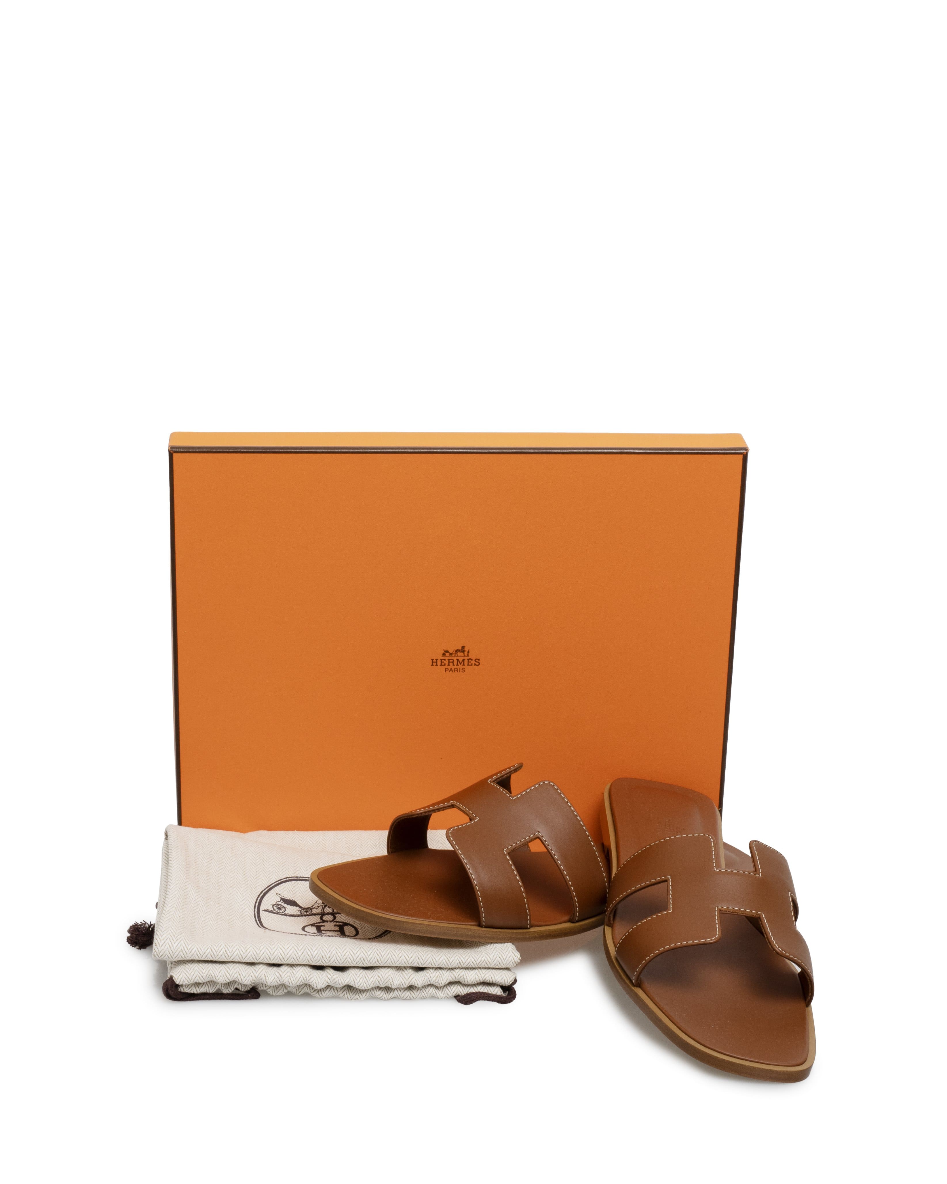 Hermès Hermes oran sandals Gold 38  - ASL1707