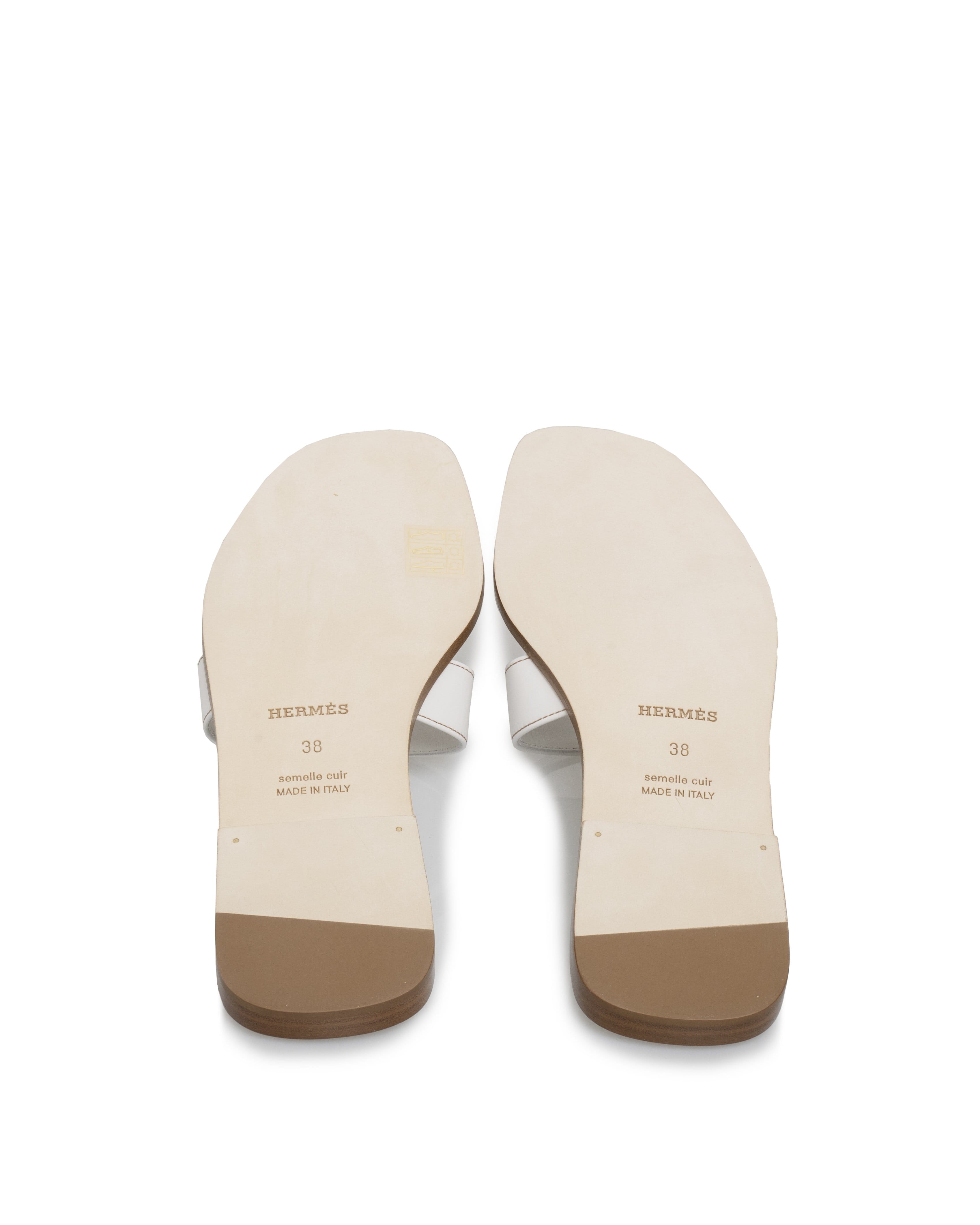 Hermès Hermes oran sandals White 38 - ASL1708