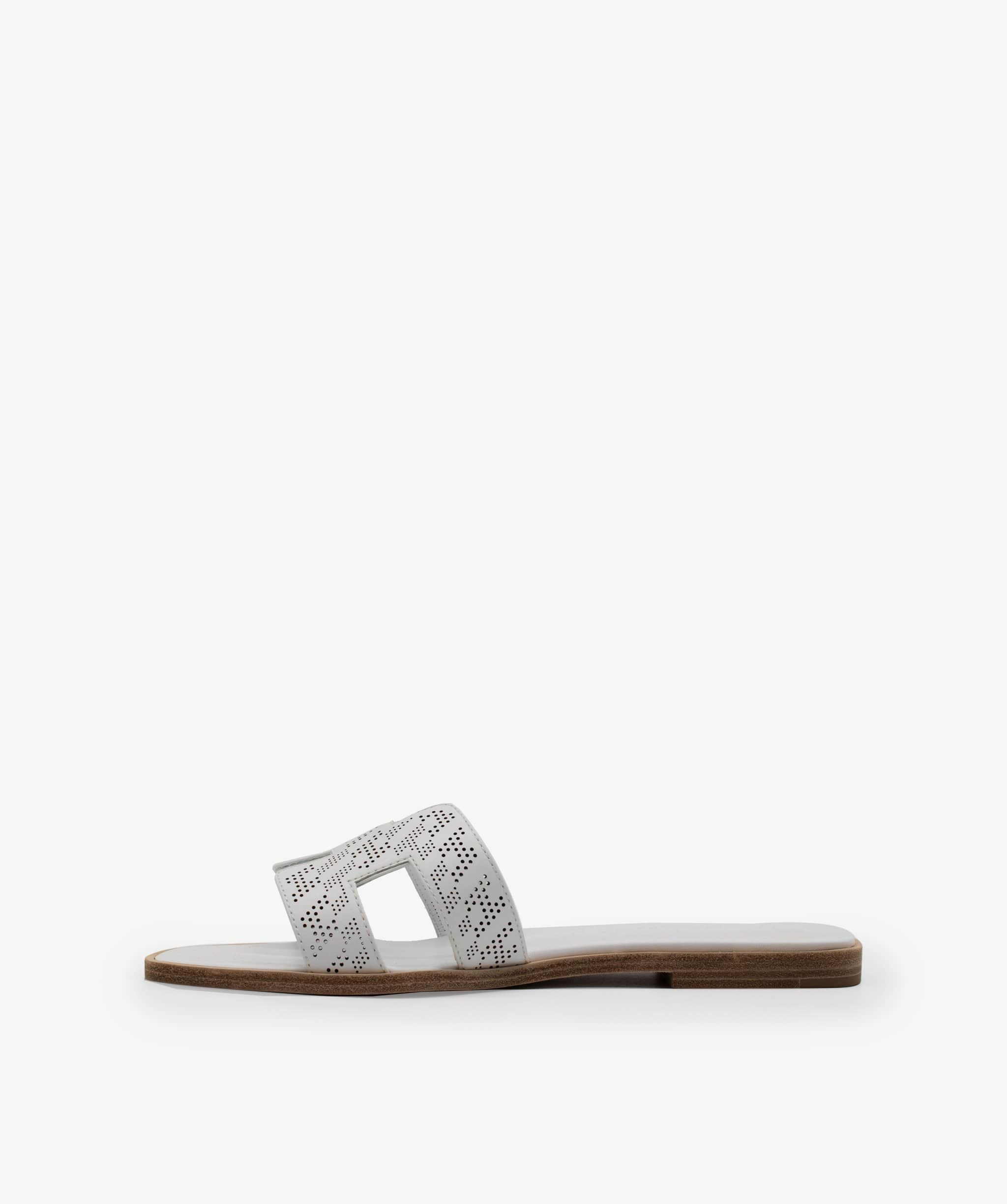 Hermès Hermes Oran Sandals White Perforated RJL1063