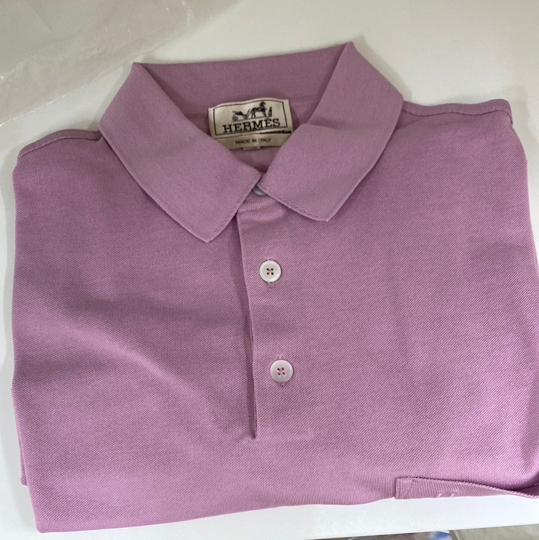 Hermès Hermes short sleeved pink polo top - AJC0061