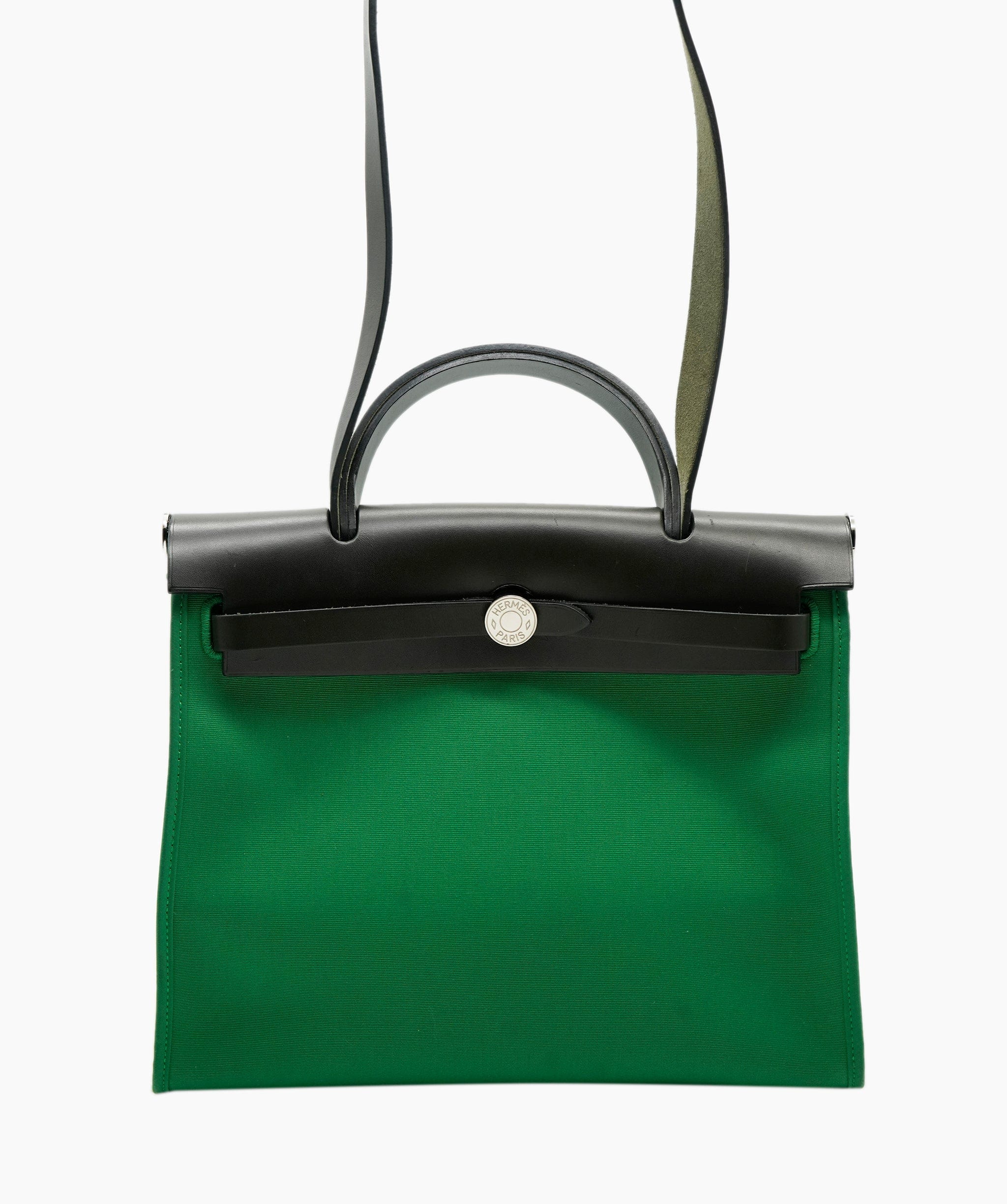 Hermes Hermes green and black Herbag, null 25.0cmX11.0cm AEC14336-FD