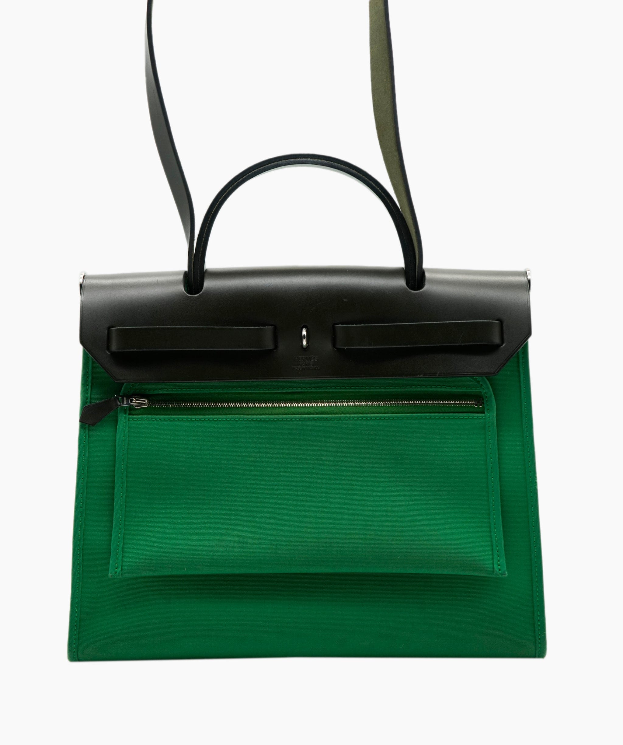 Hermes Hermes green and black Herbag, null 25.0cmX11.0cm AEC14336-FD