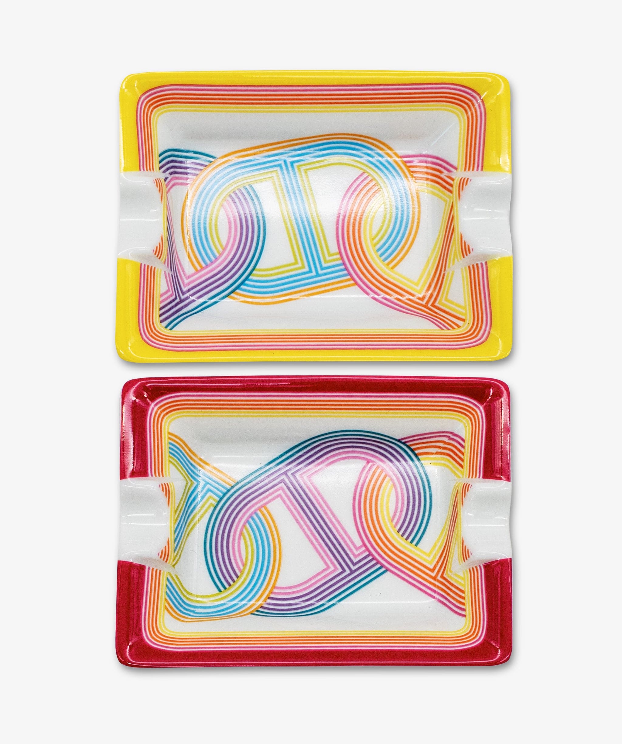 Hermès Circuit 24 Mini Ashtrays Rubis/Jaune Soleil (Set of 2) - 7852