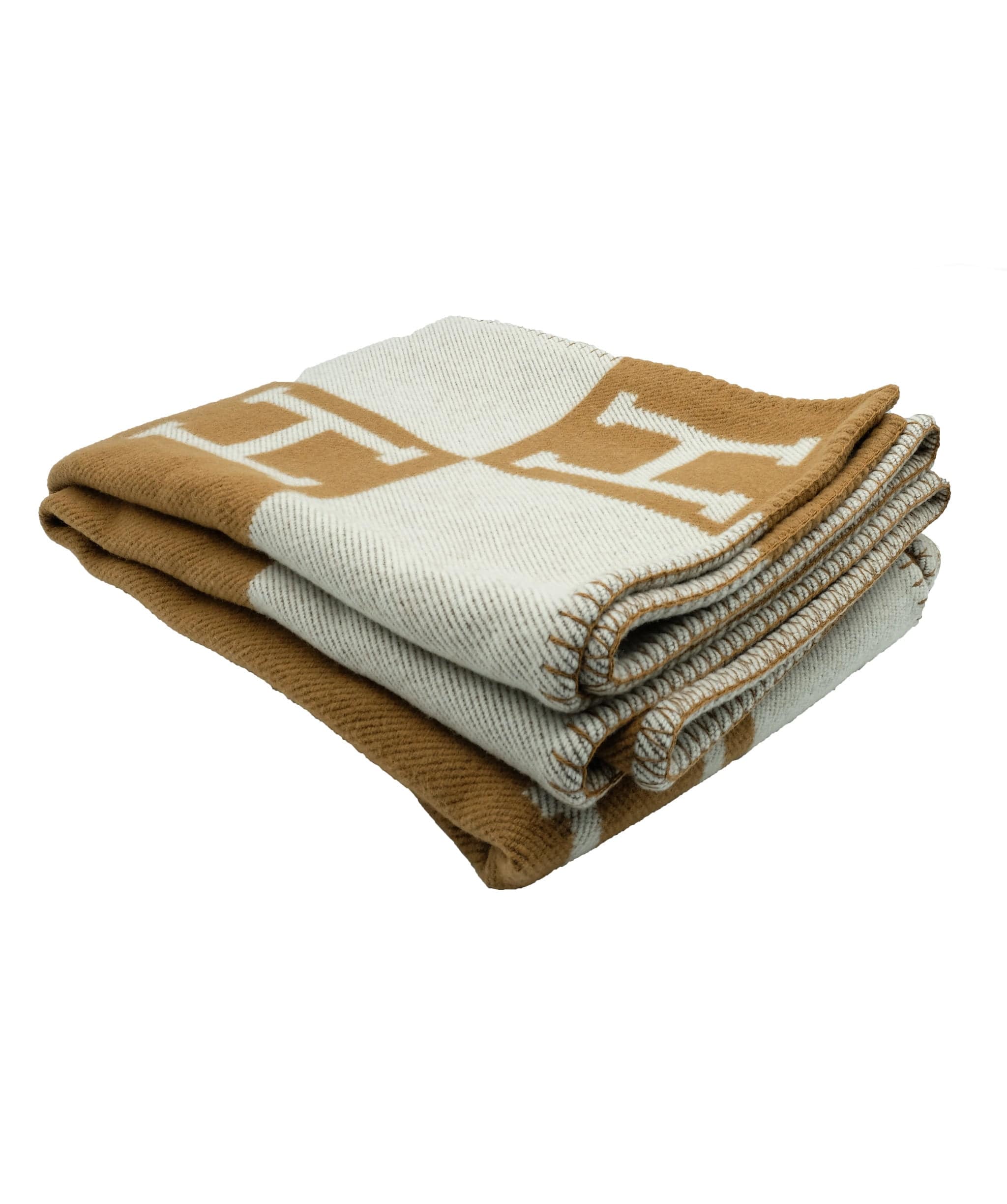 Hermès Hermes Avalon Blanket Beige RJC1379