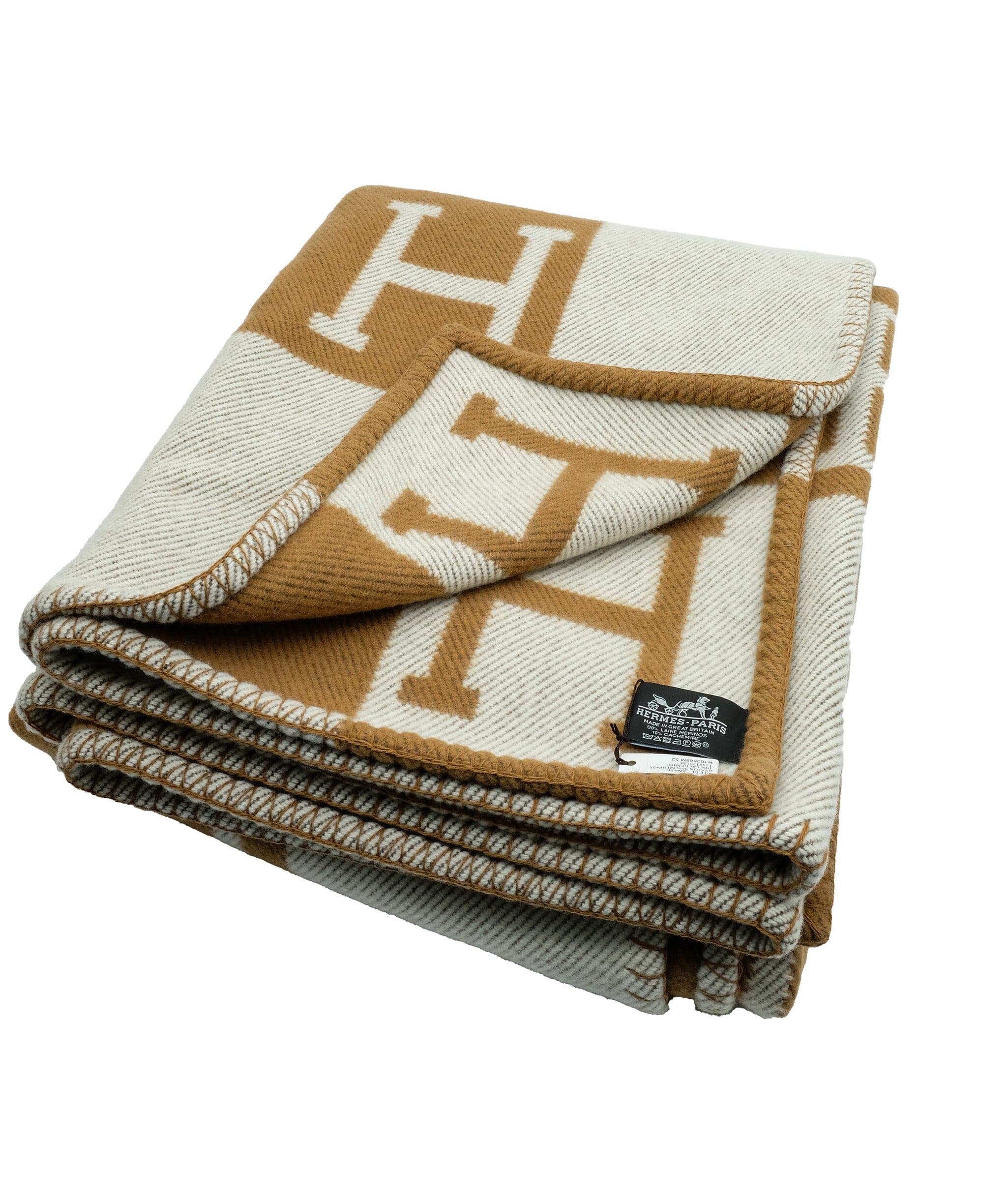 Hermès Hermes Avalon Blanket Beige RJC1379